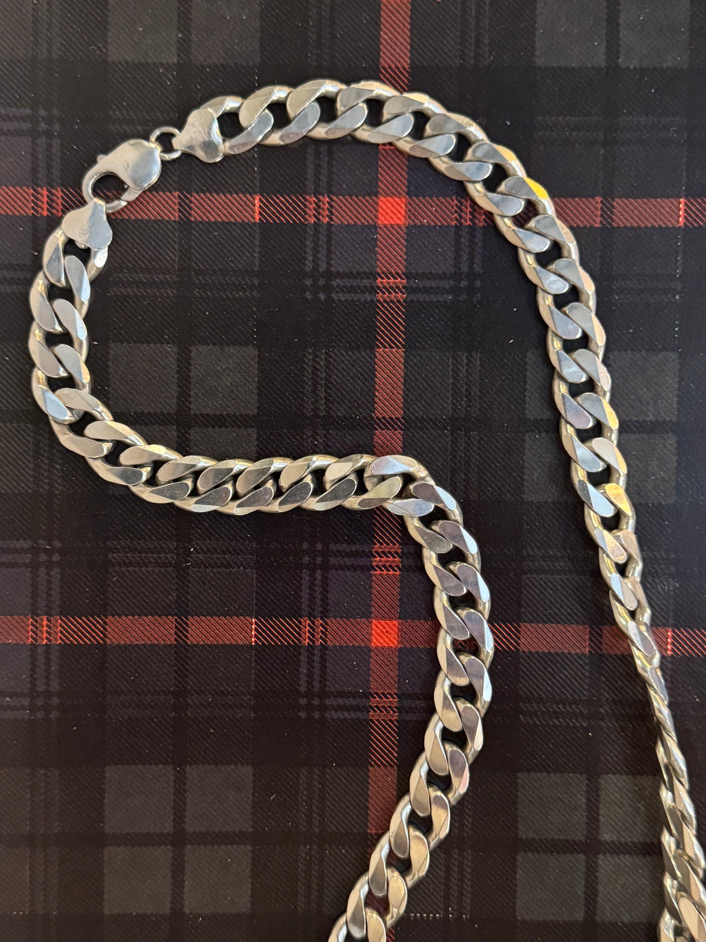 Vintage Italian Solid Silver Curb Chain