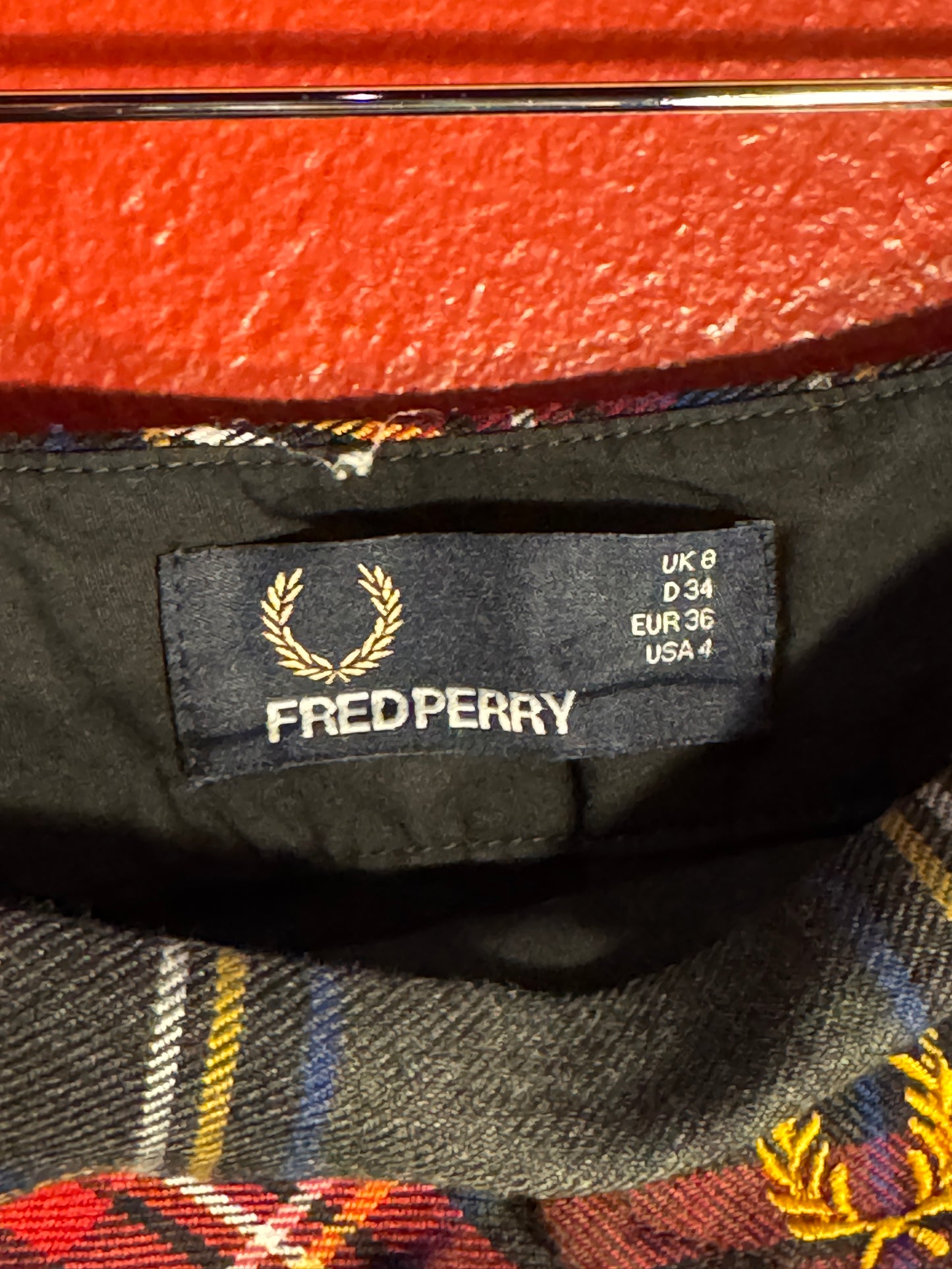 Vintage Fred Perry Tartan A-Line Skirt - UK 8 (AU 8)