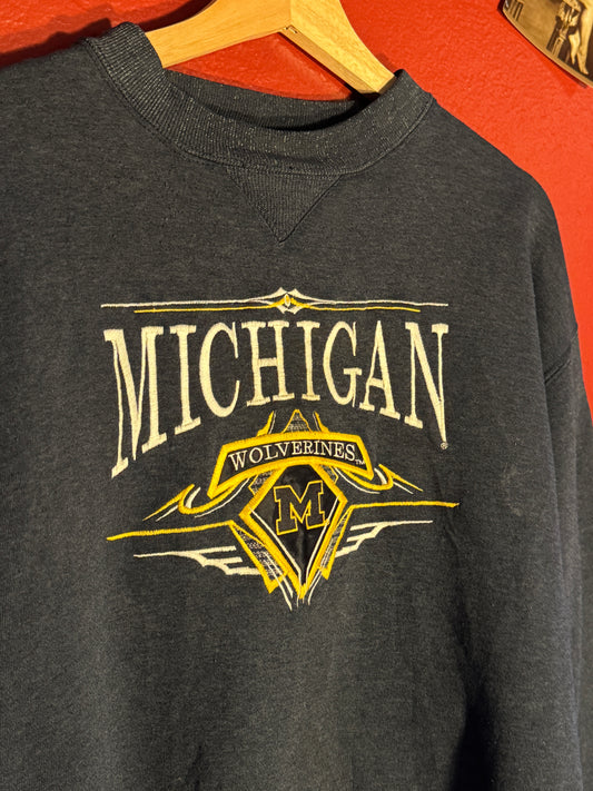 Vintage Michigan Wolverines Embroidered Sweatshirt (L)