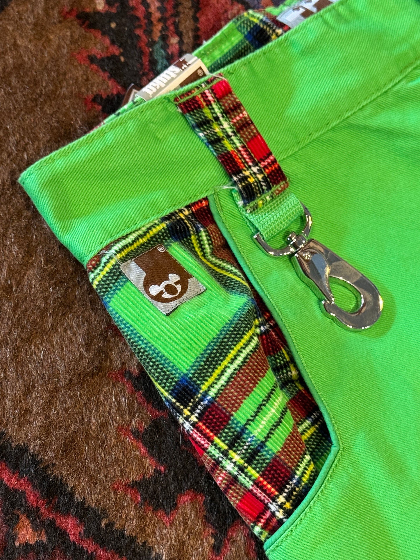 Stuka Parachute Pants – Green with Tartan Panels