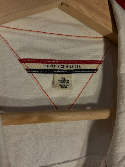 Tommy Hilfiger White Denim Sleeveless Vest - Size XL