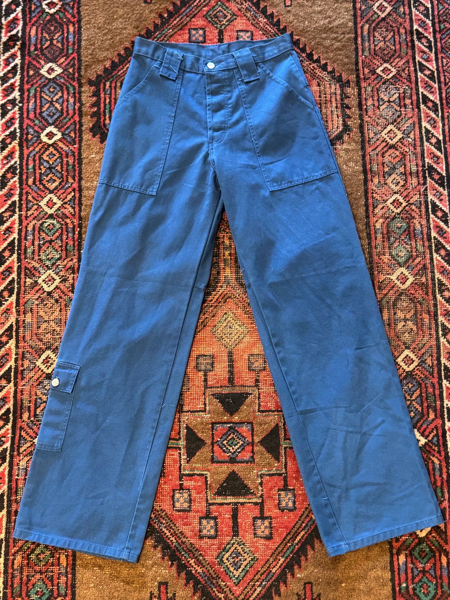 Vintage Blue Workwear Pants – Utility Style