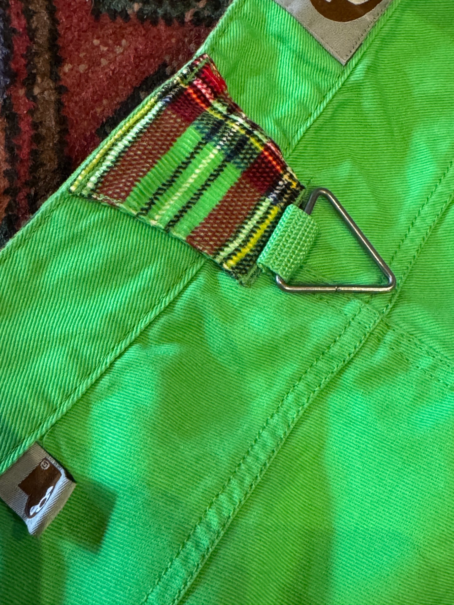 Stuka Parachute Pants – Green with Tartan Panels