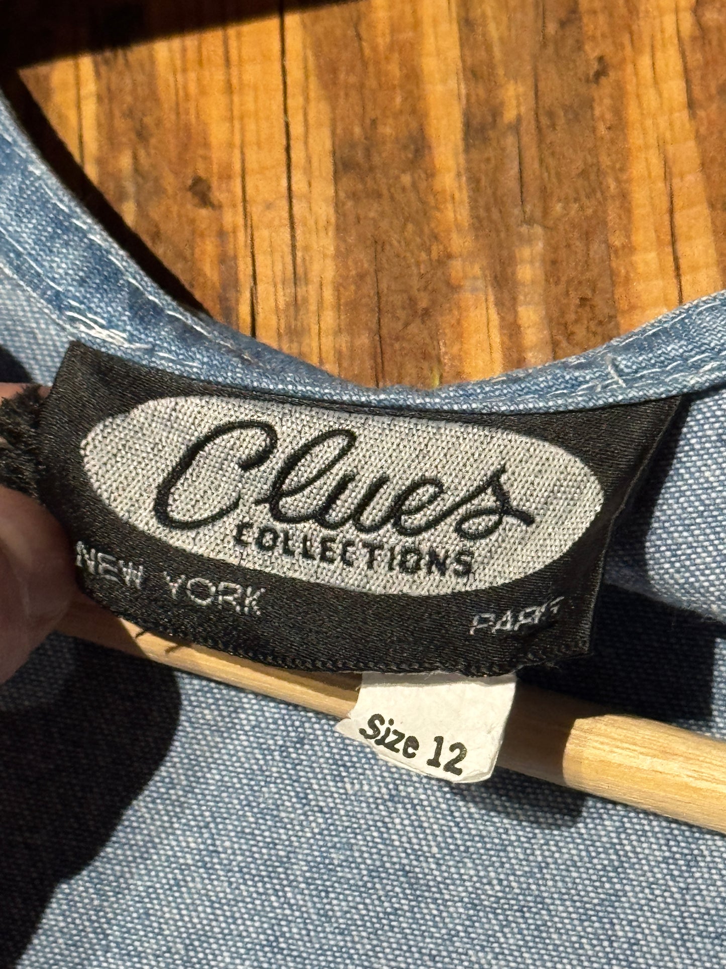 Vintage Clues Collections Denim Button-Front Maxi Dress – Size 12
