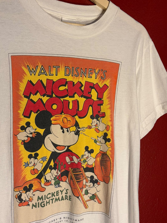 Vintage Disney Store Mickey Mouse Mickey's Nightmare Graphic T Shirt - S