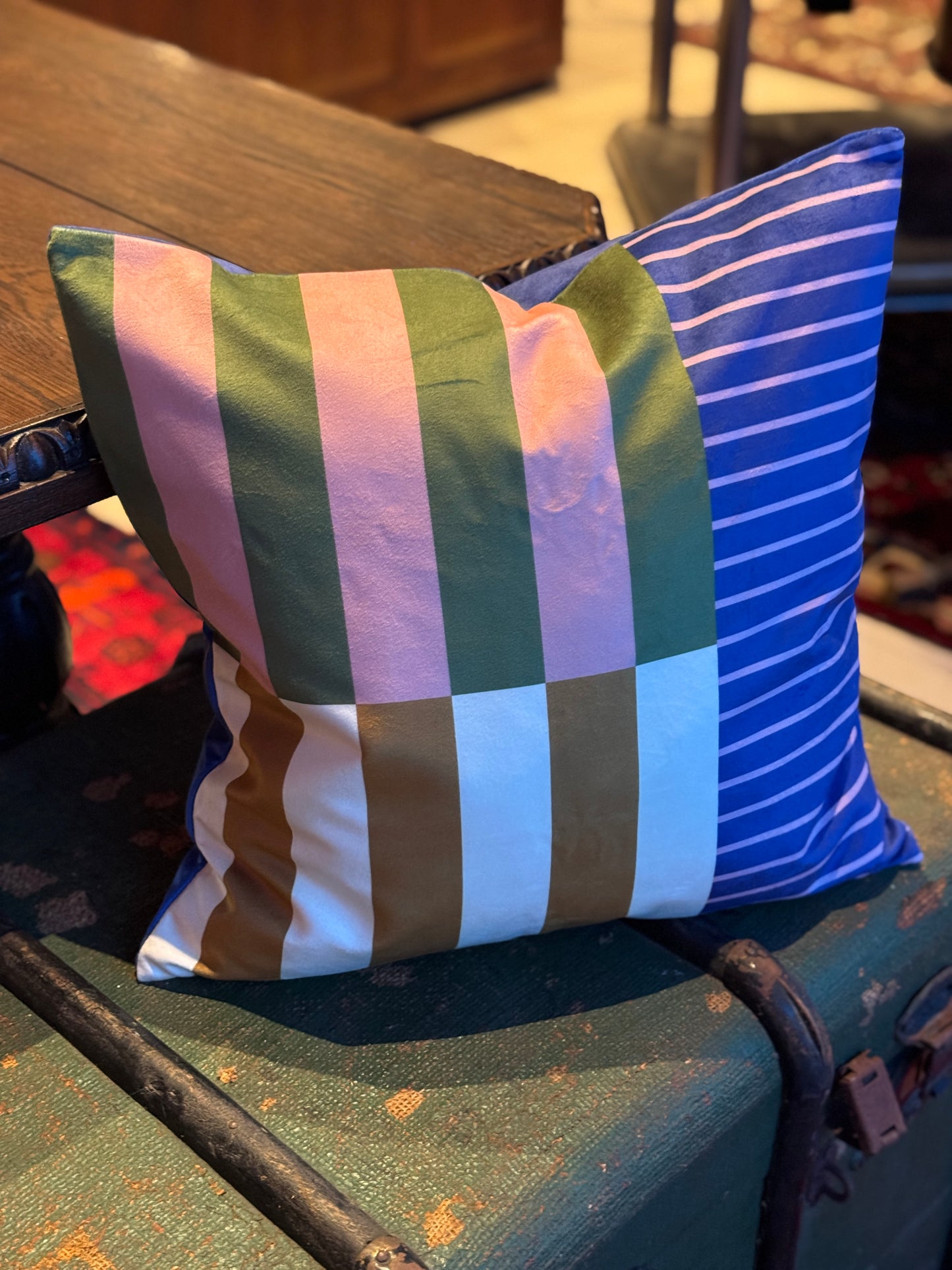 Velvet Geometric Cushion 45x45cm