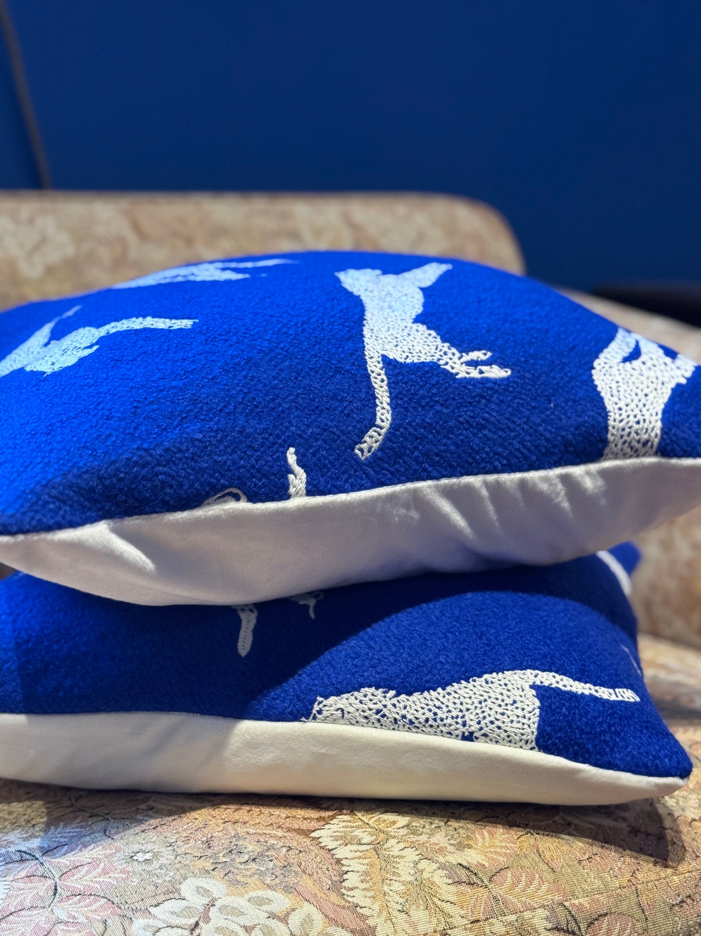 Blue Leopard Cushion 45x45cm