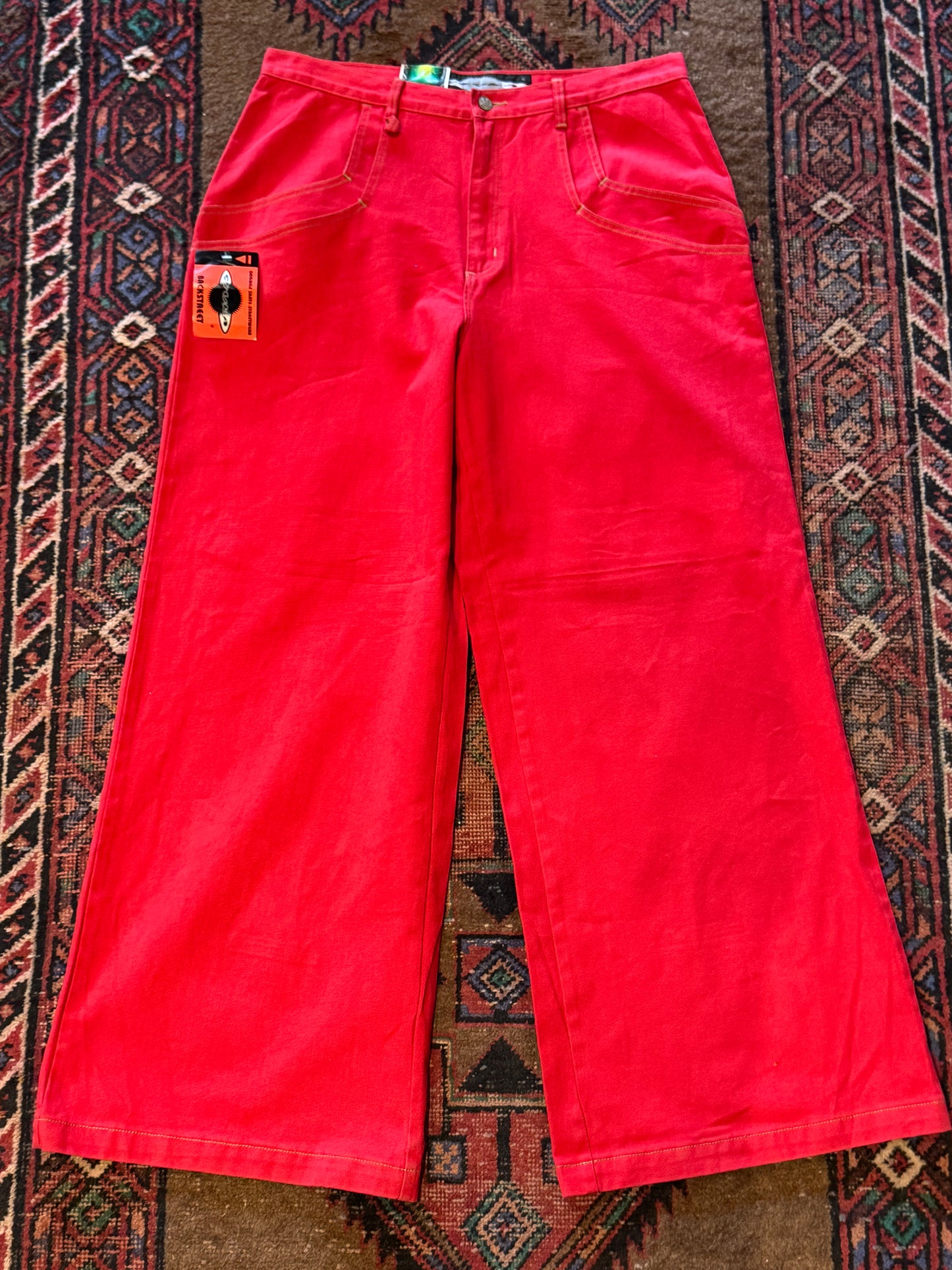 Stuka Wide-Leg Pants – Red