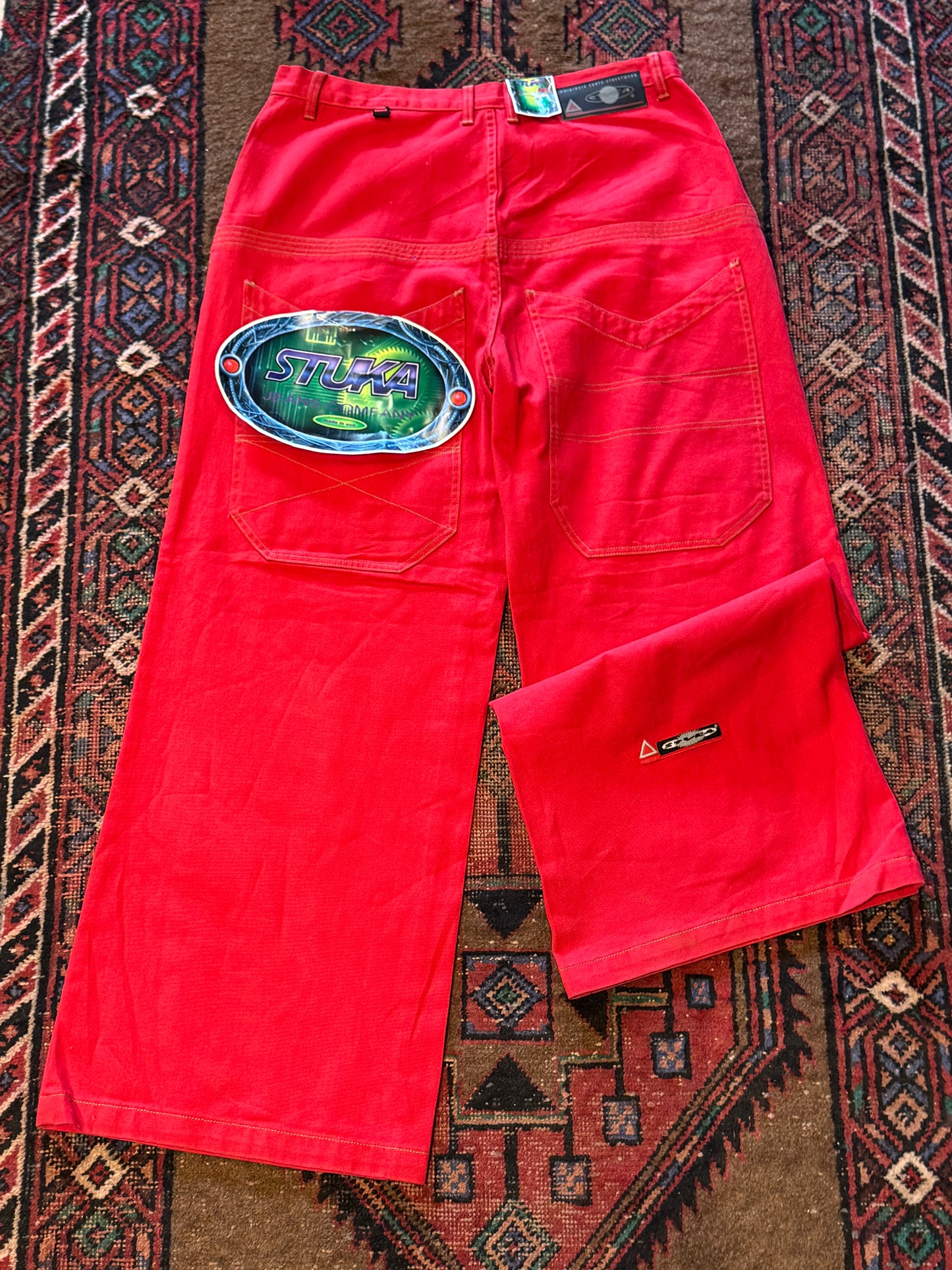 Stuka Wide-Leg Pants – Red