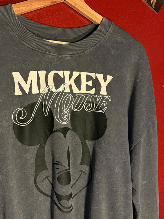 Disney Mickey Mouse Acid Wash Oversized Sweatshirt - Size XL