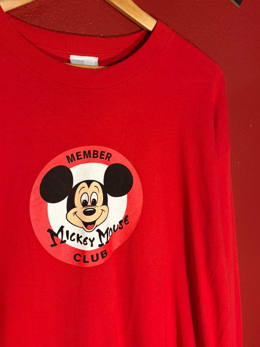 Vintage Disney Store Mickey Mouse Club Long Sleeve T-Shirt - L