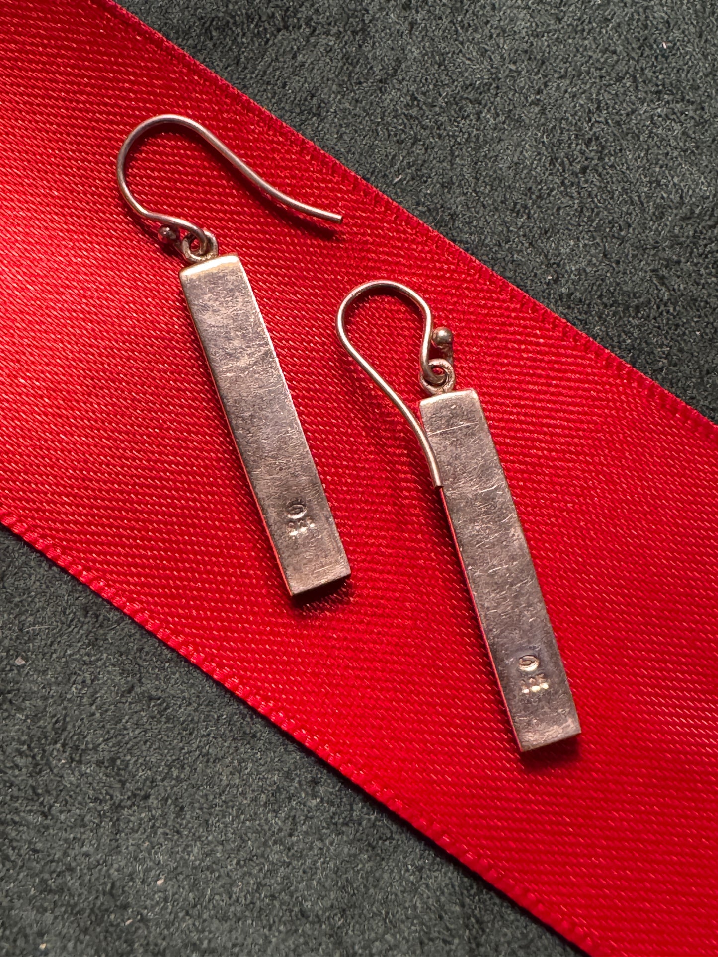 Vintage Sterling Silver & Onyx Earrings – 925