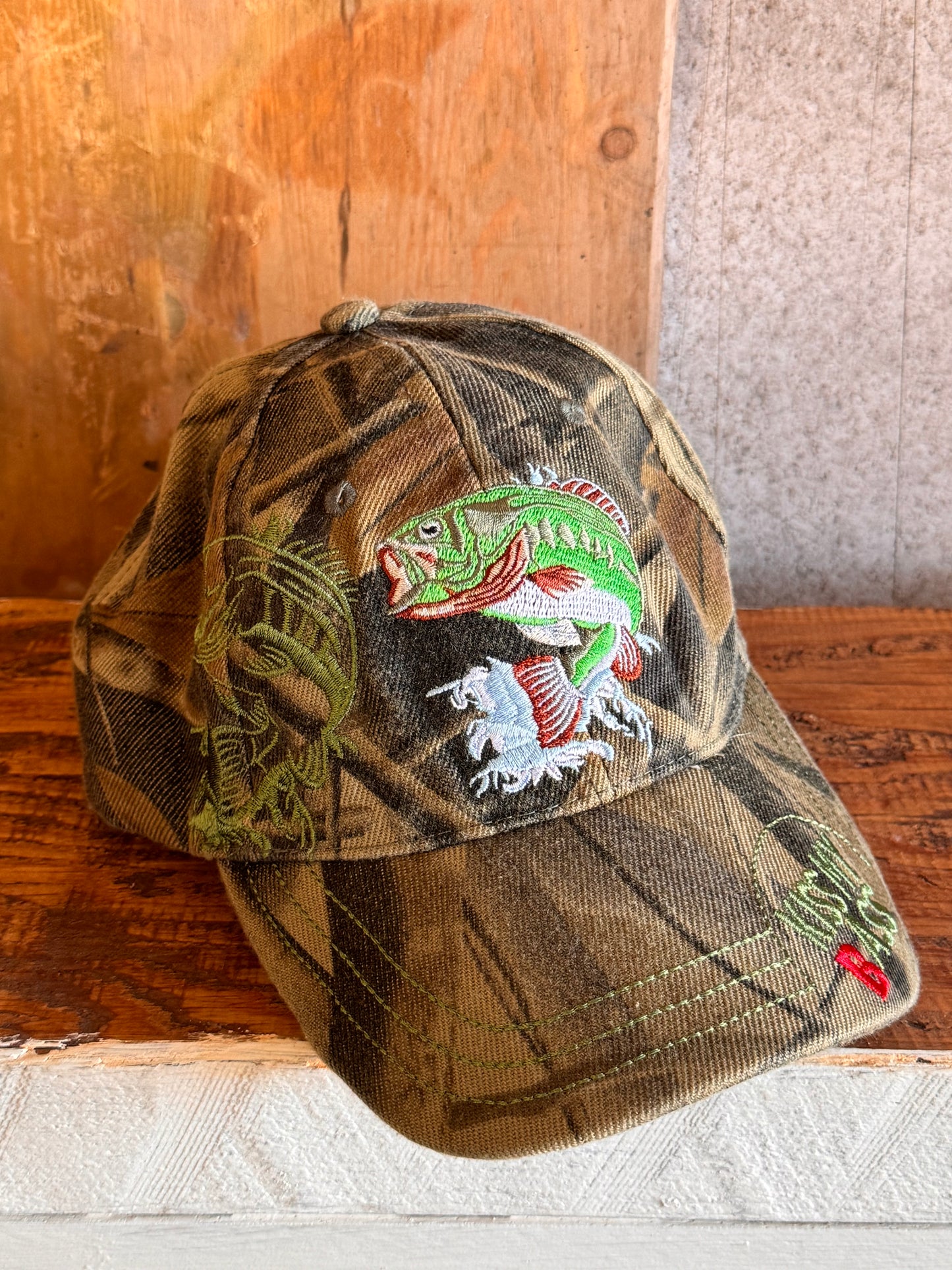 Vintage Kiss My Bass Camo Hat