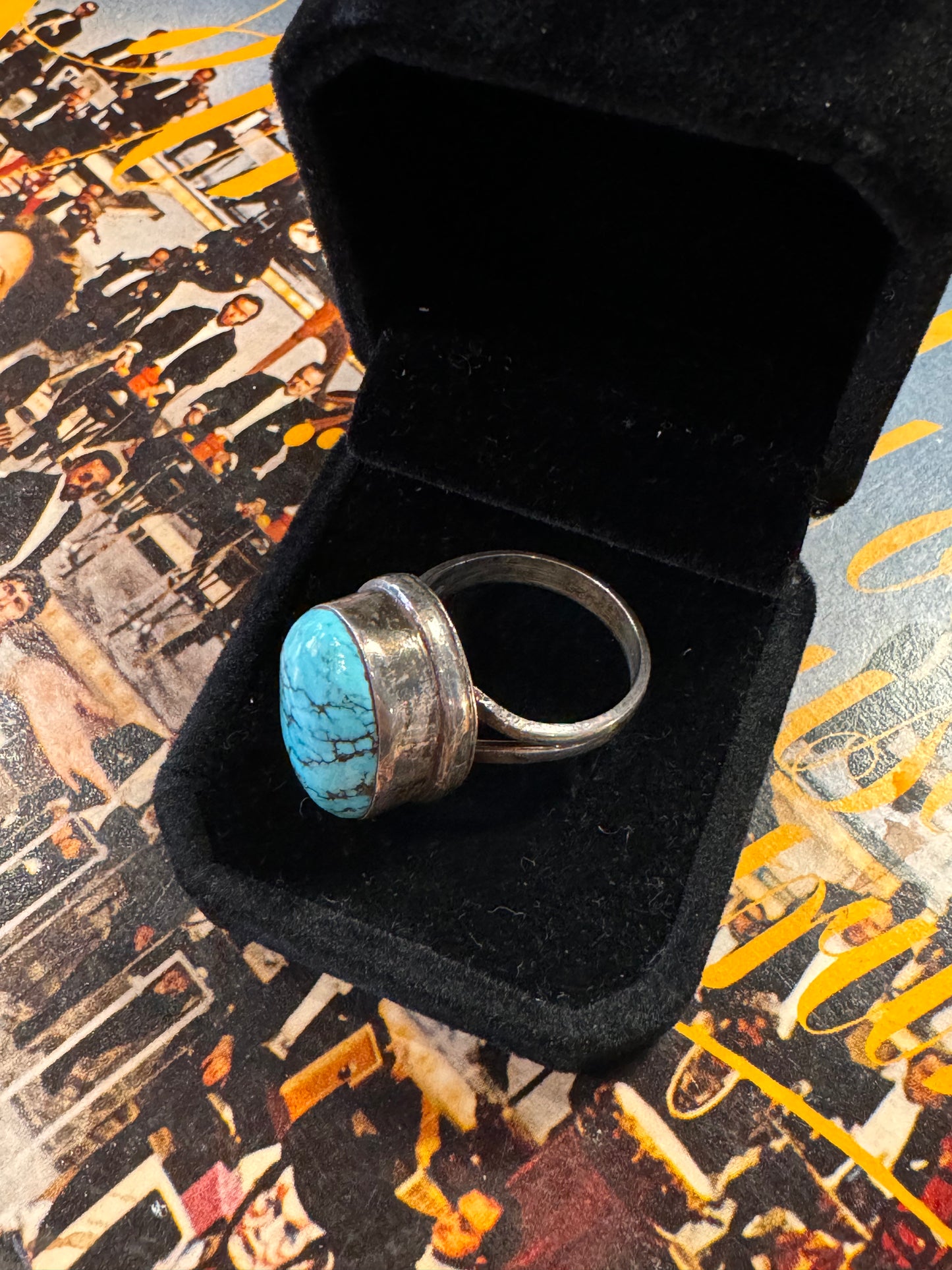 Vintage Turquoise Statement Ring – Sterling Silver 925