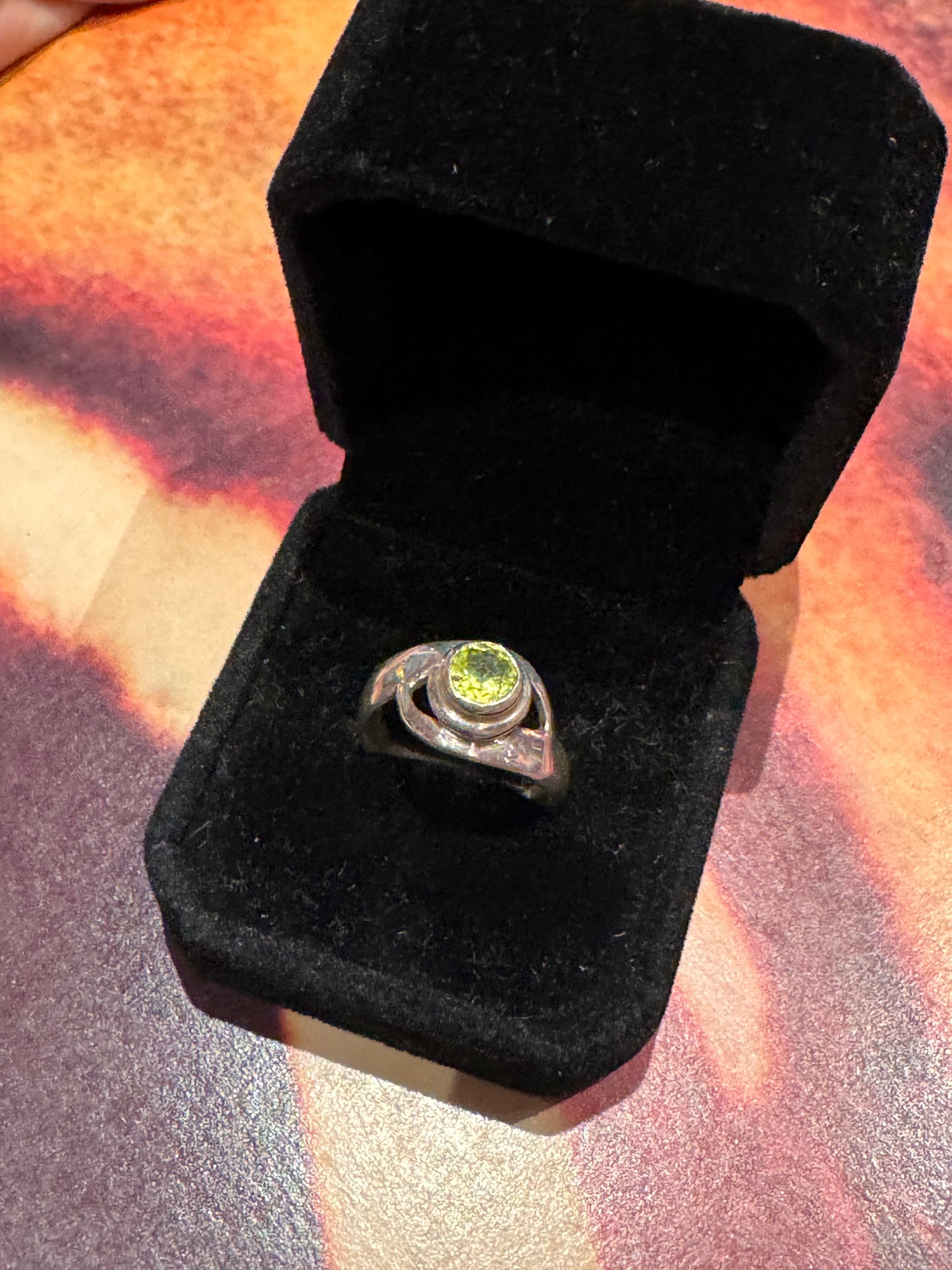 Vintage Green Amethyst 925 Sterling Silver Ring