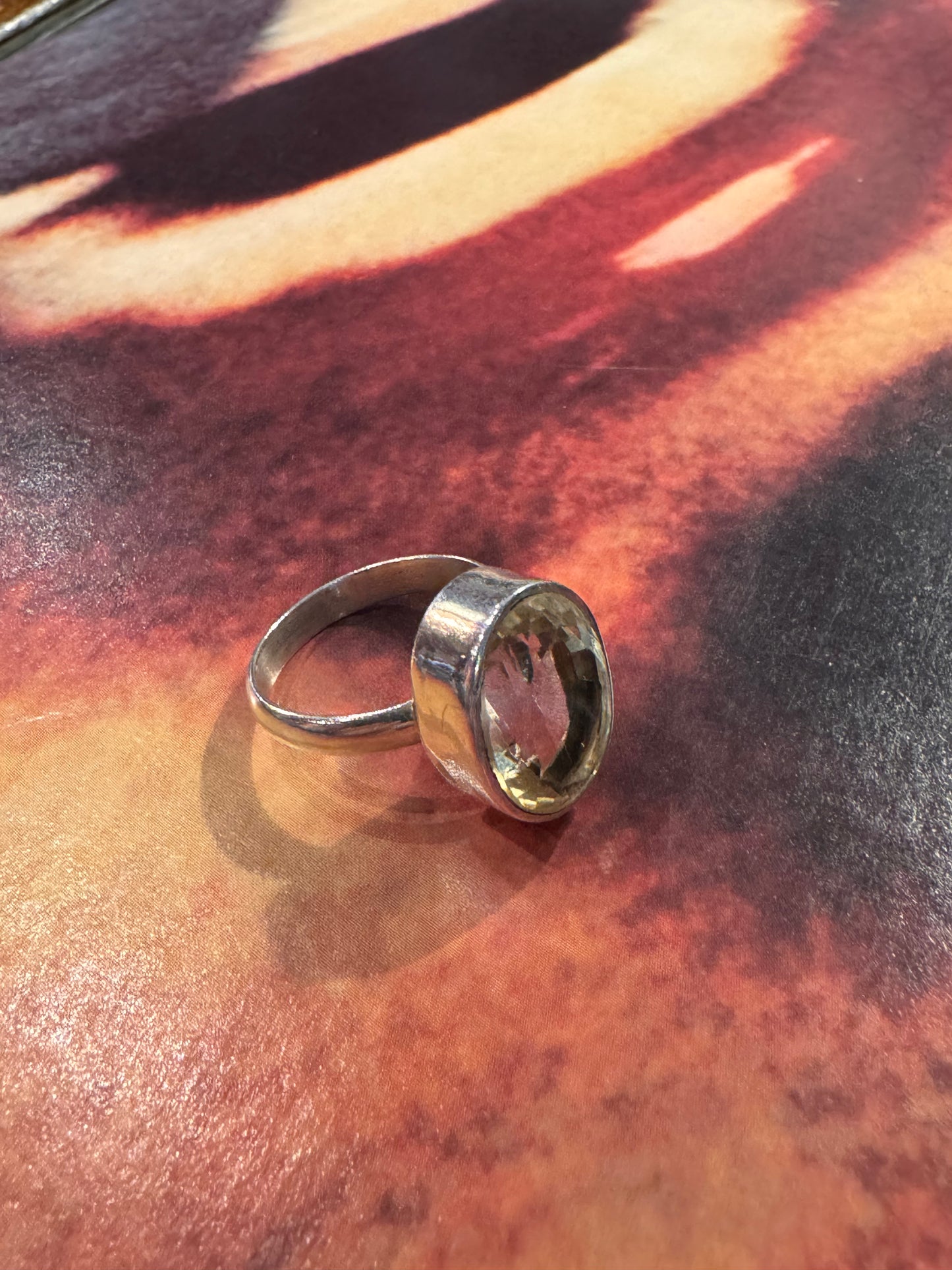 Vintage Prasiolite Sterling Silver Ring - 925