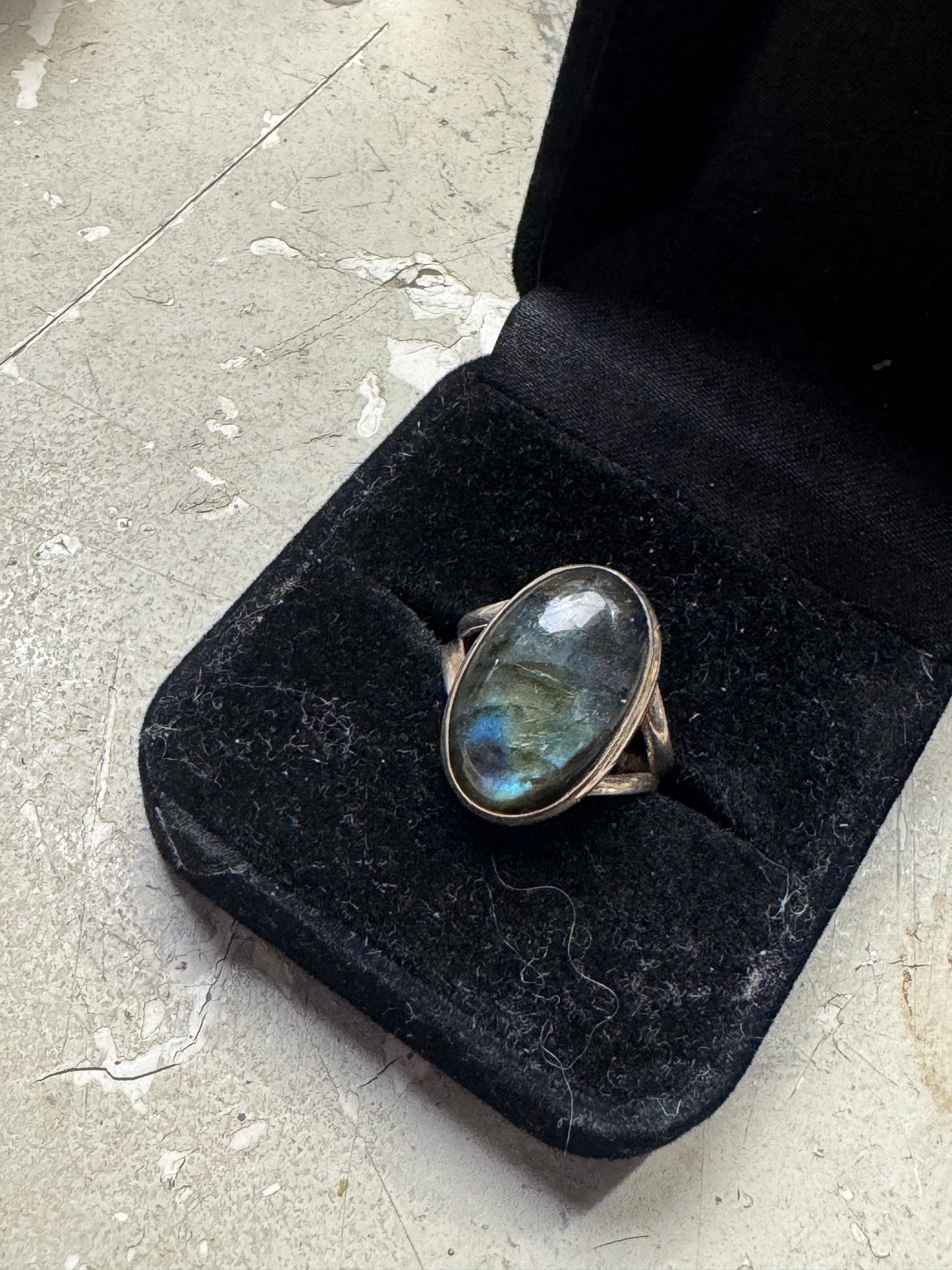 Vintage Sterling Silver & Labradorite Ring – 925