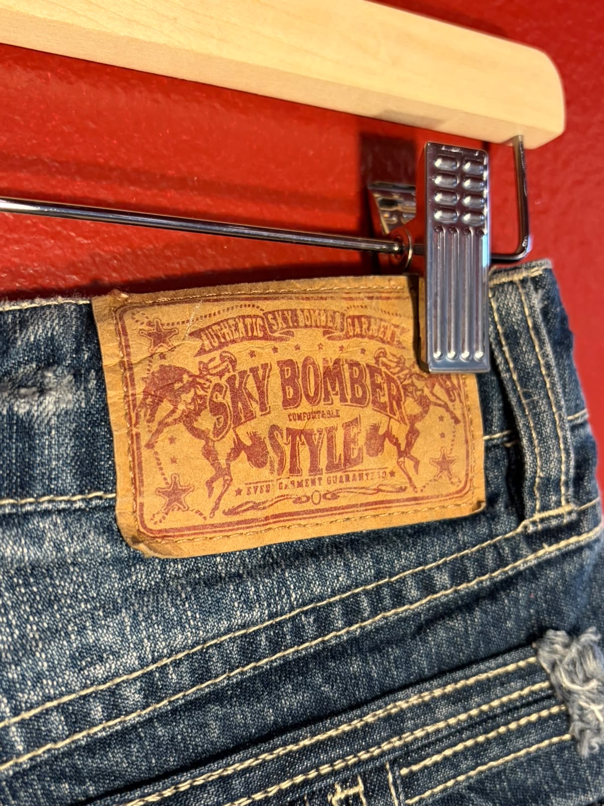 Y2K Sky Bomber Distressed Denim Shorts (AU 6-8)