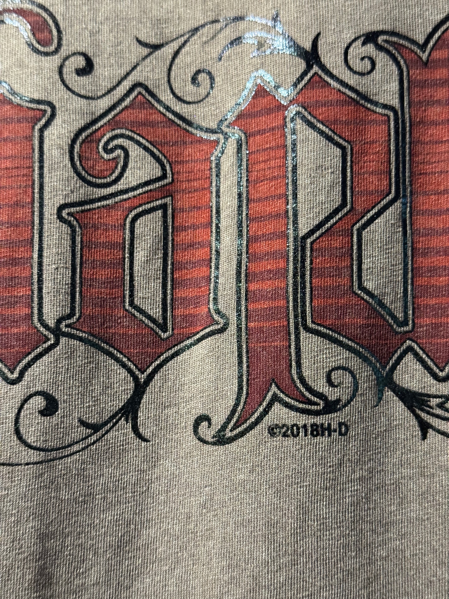 Vintage Harley Davidson Las Vegas Cold Shoulder Long Sleeve Top [L]