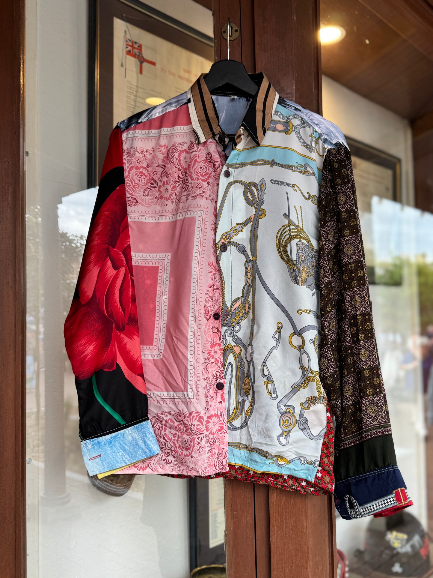 Vintage Silk Reworked Button Up [S]