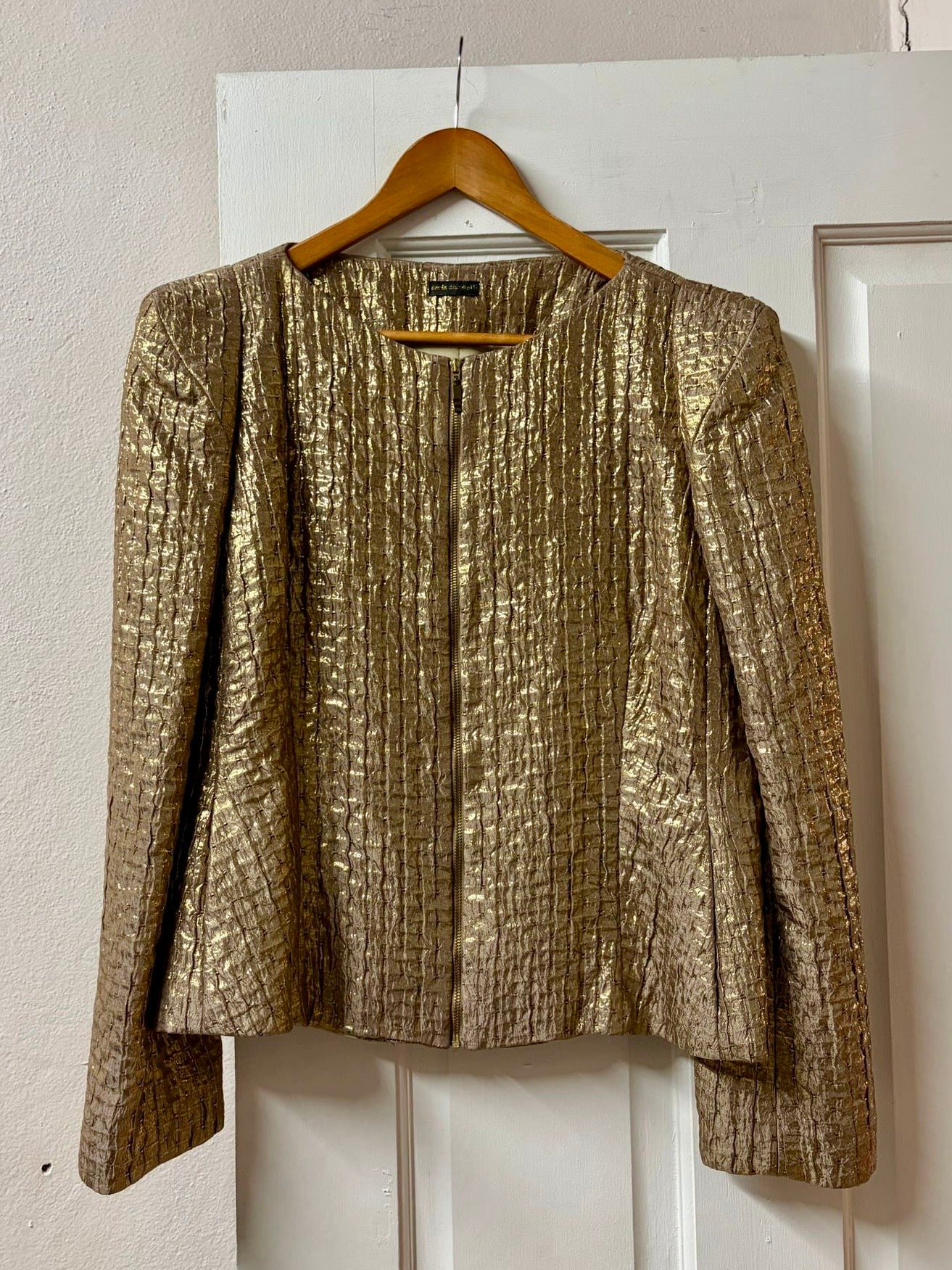 Early 90s Carla Zampatti Metallic Gold Jacket - Made in Australia [Size: AU 16]
