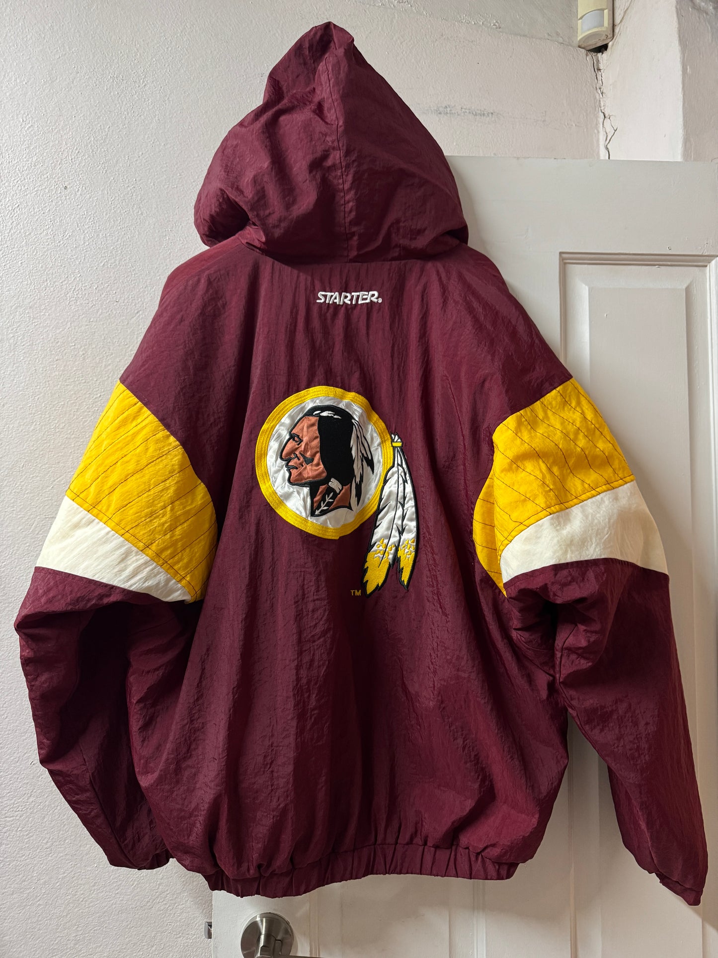 Vintage Starter Washington Redskins NFL Hooded Pullover Jacket [XL]
