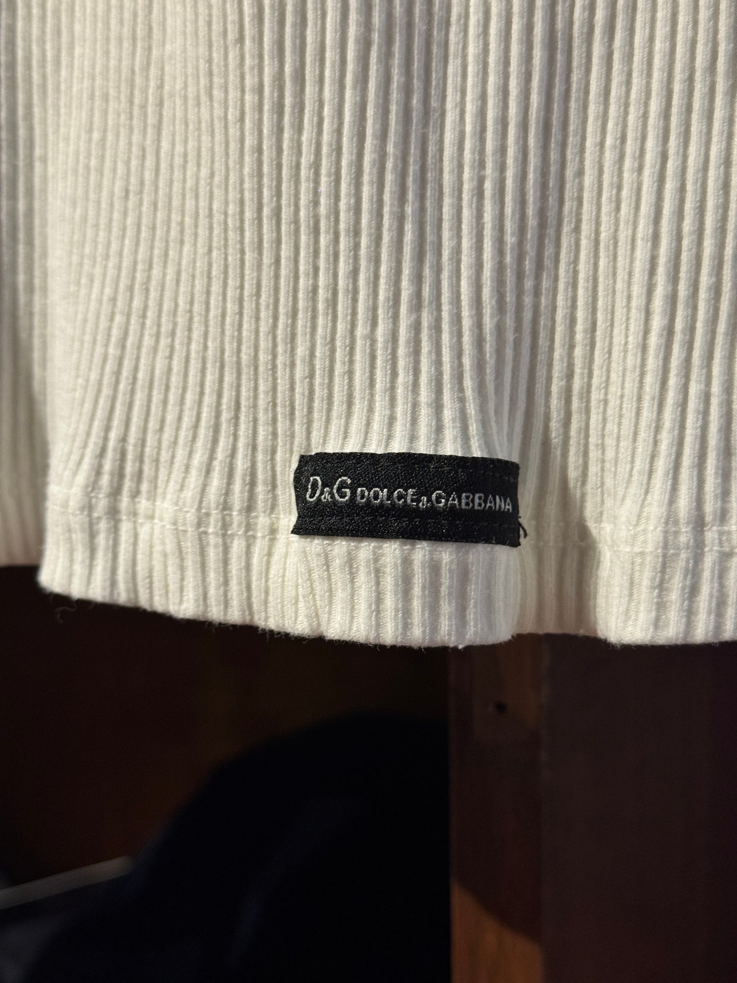 Vintage Dolce & Gabbana Ribbed Henley Long Sleeve Top