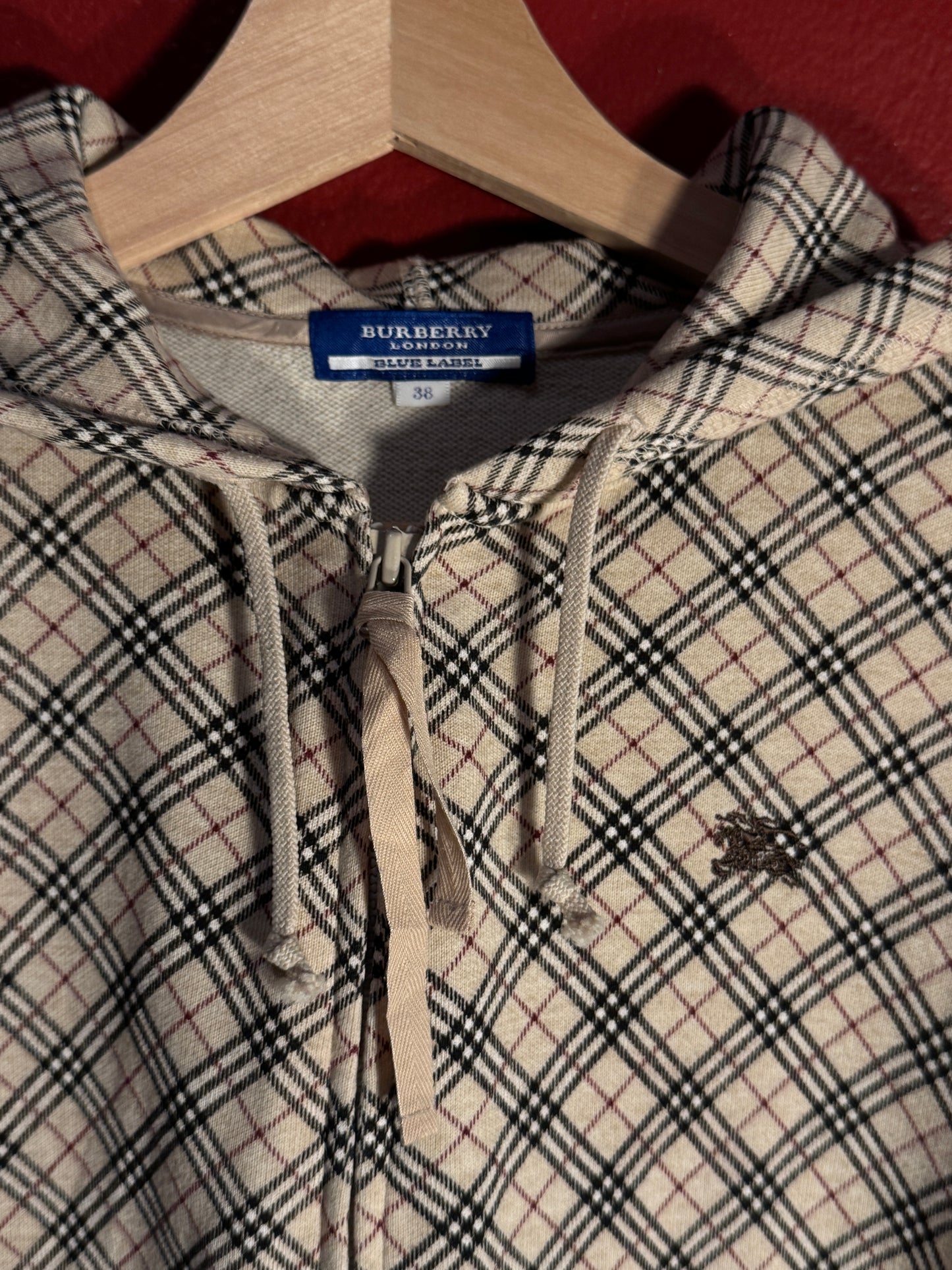Vintage Burberry London Blue Label Check Hoodie - Women’s M