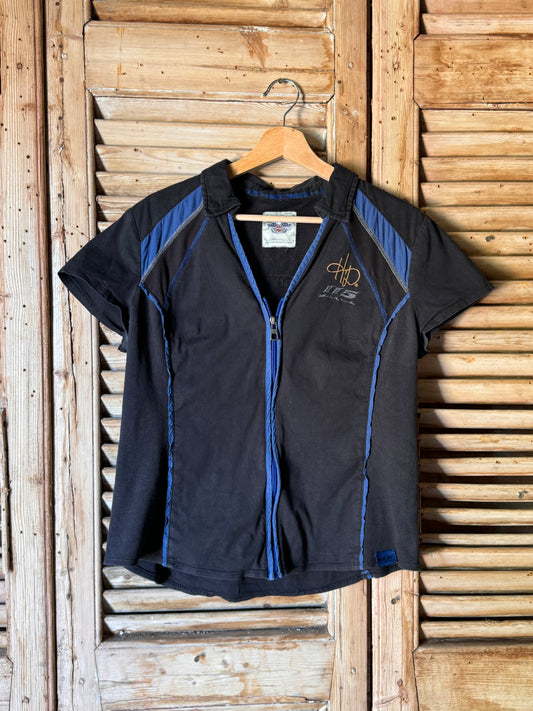 Womens Harley Davidson Zip-Up Riders Tee [L]