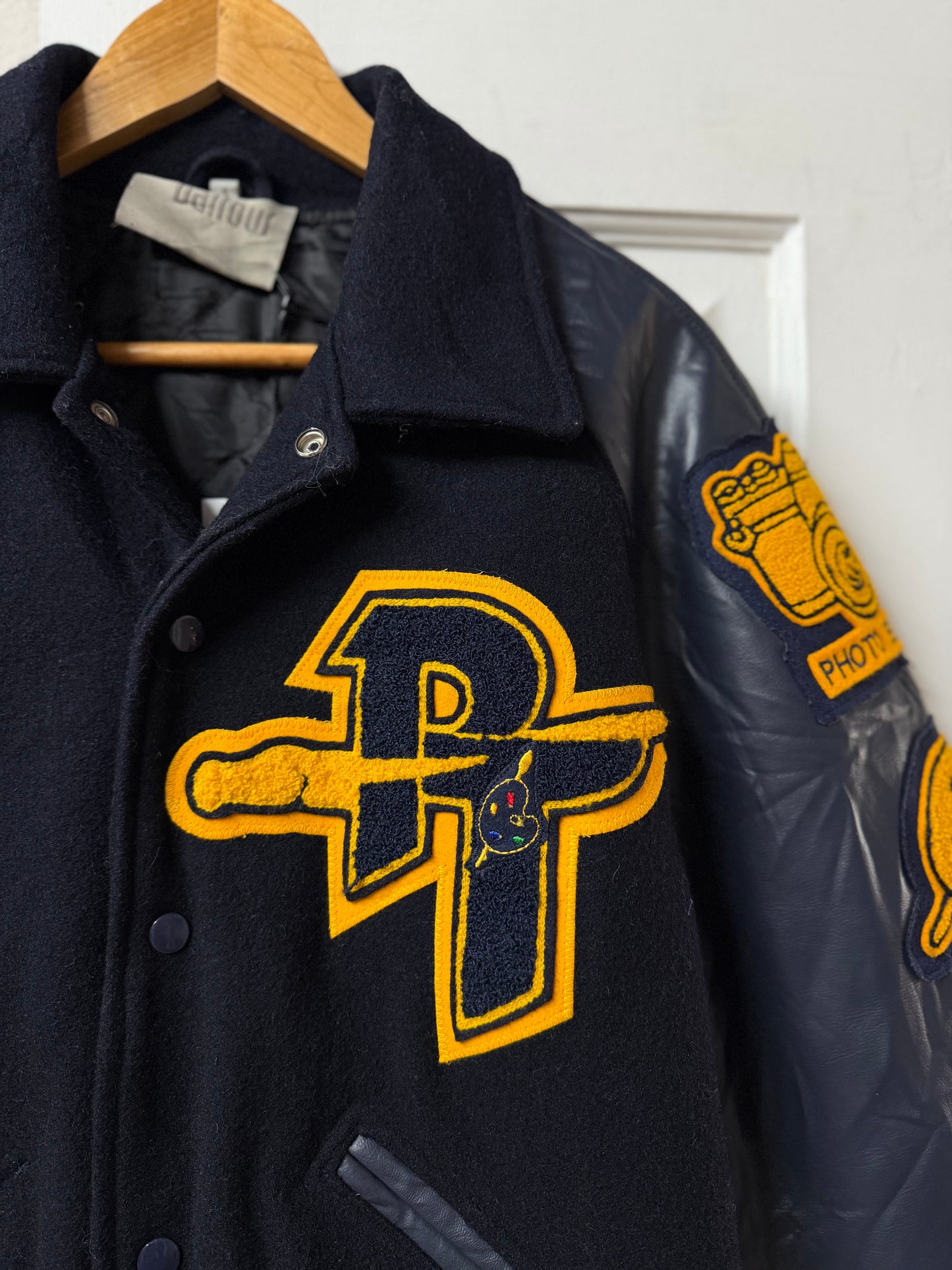 Navy Embroidered Varsity Jacket [S]
