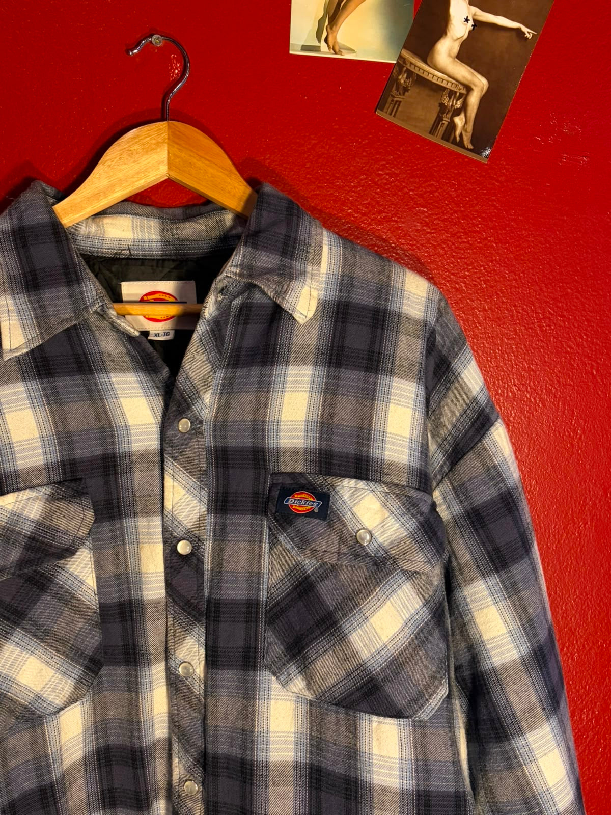Vintage Dickies Quilted Plaid Flannel Shirt Jacket [XL]