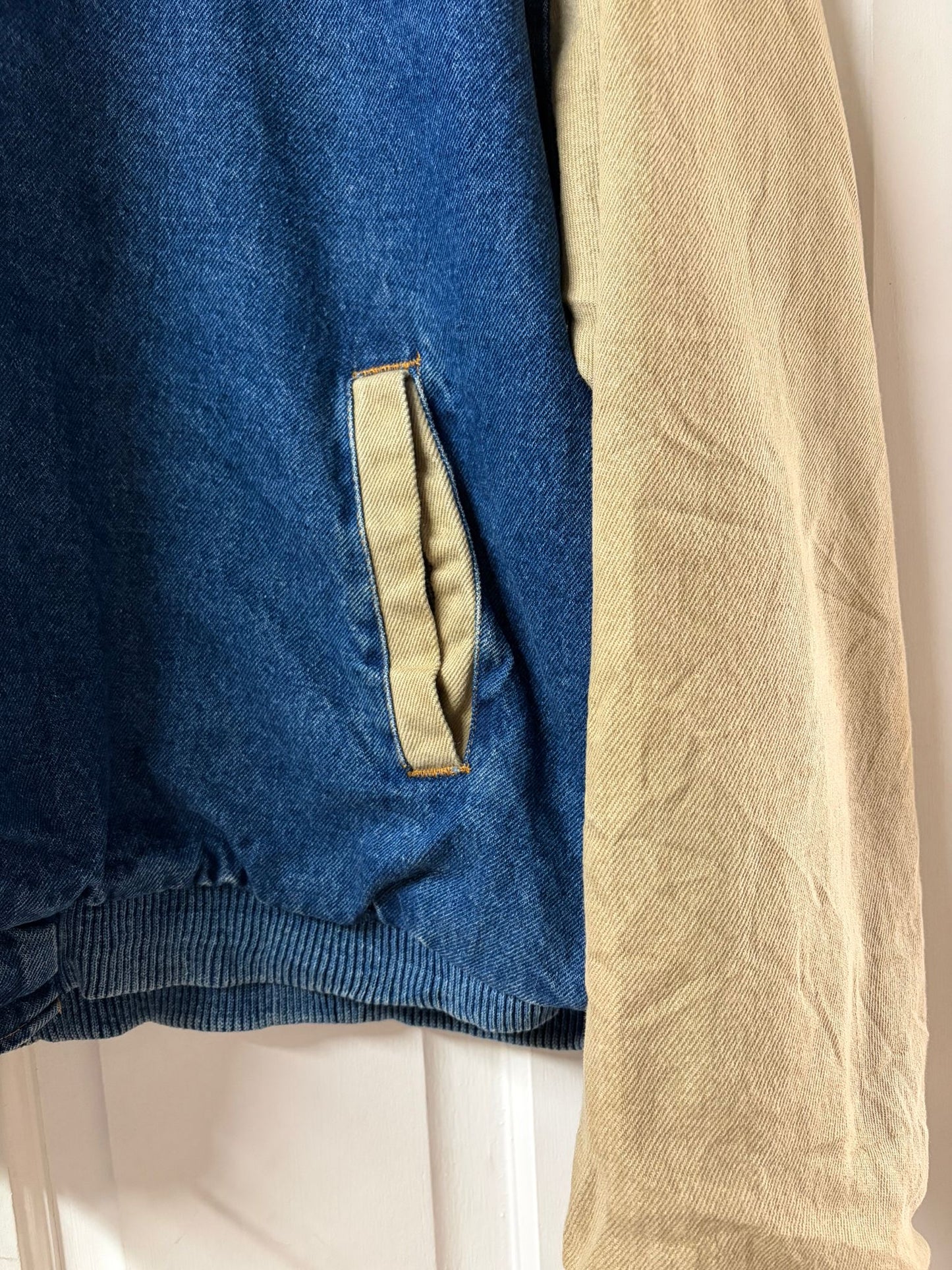 Vintage Three Rivers Denim Varsity Jacket - Made in USA [XL]