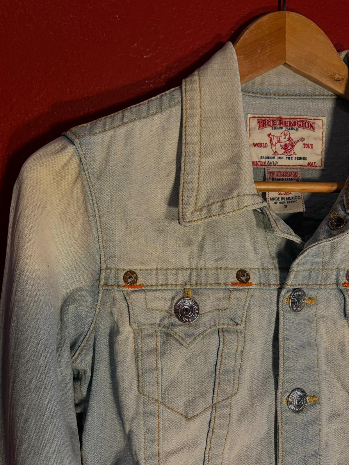 Vintage Y2K True Religion Emily Light Wash Denim Jacket [S]