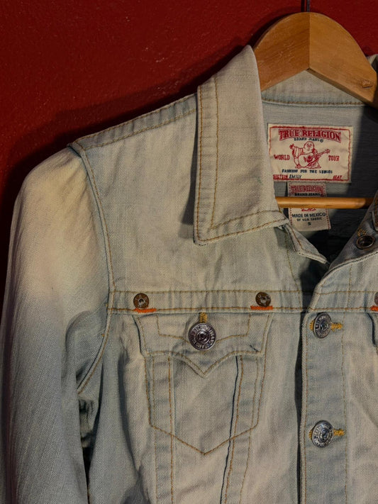 Vintage Y2K True Religion Emily Light Wash Denim Jacket [S]