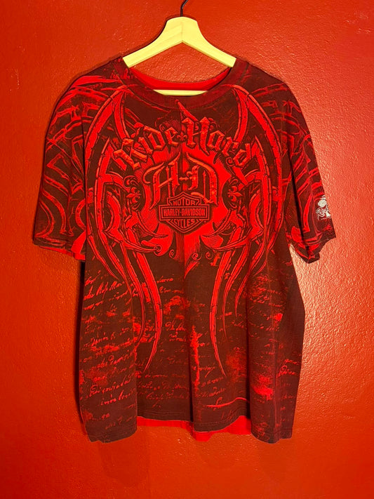 Harley-Davidson All Over Graphic T-Shirt [L]