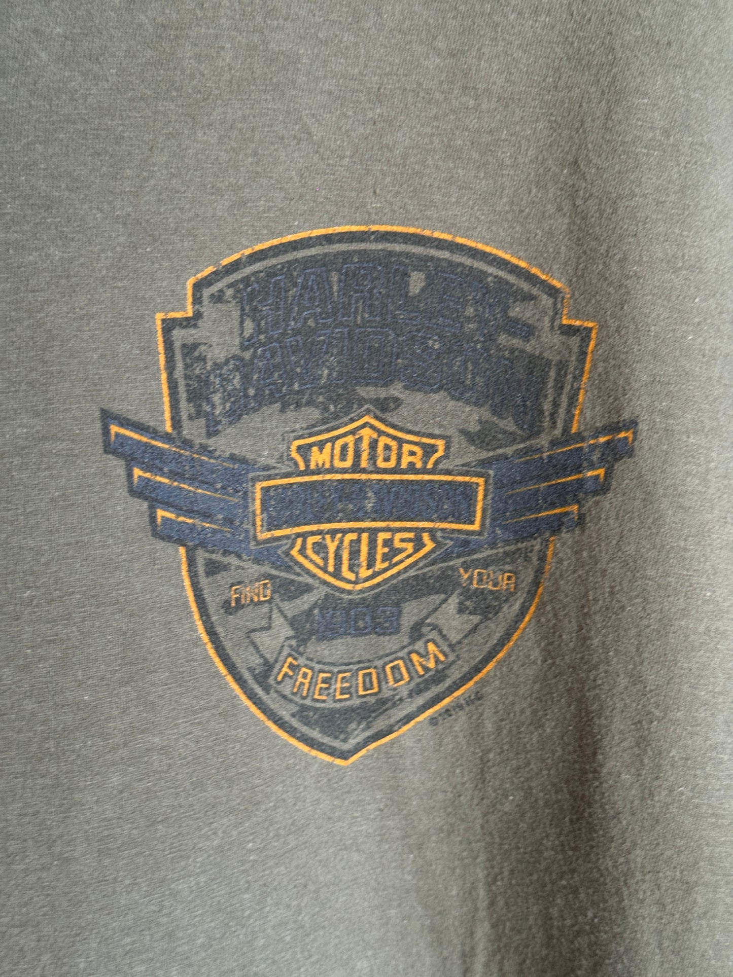 Vintage Khaki Harley Davidson Tee [L]