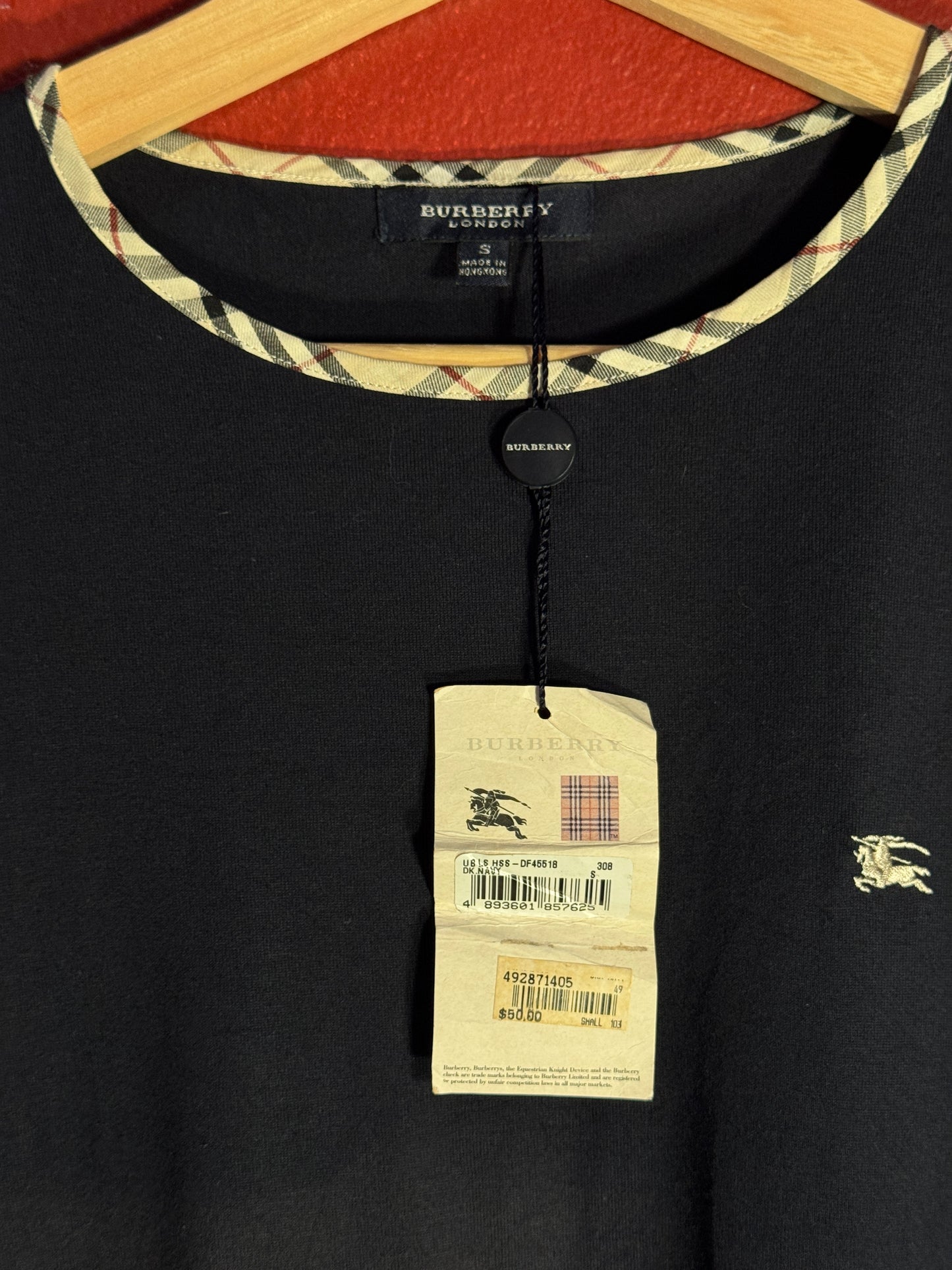 Burberry London Nova Check Trim Tee - S (AU 8-10)