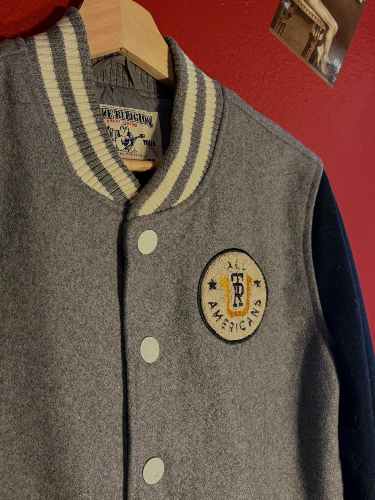 Vintage Y2K True Religion Varsity Jacket [L]