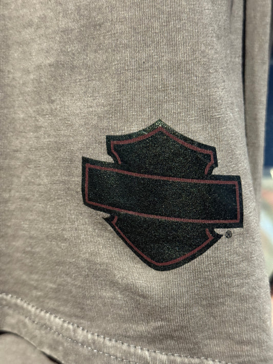 Vintage Harley Davidson Las Vegas Cold Shoulder Long Sleeve Top [L]