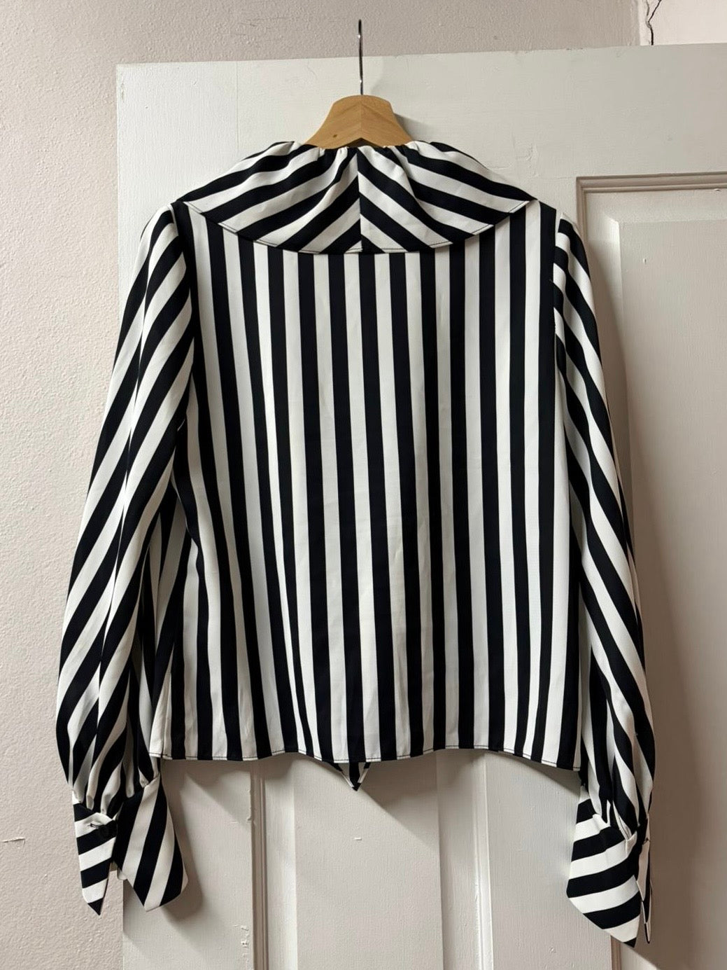 Mid 90s Carla Zampatti Striped Blouse - Made in Australia [Size: 8]