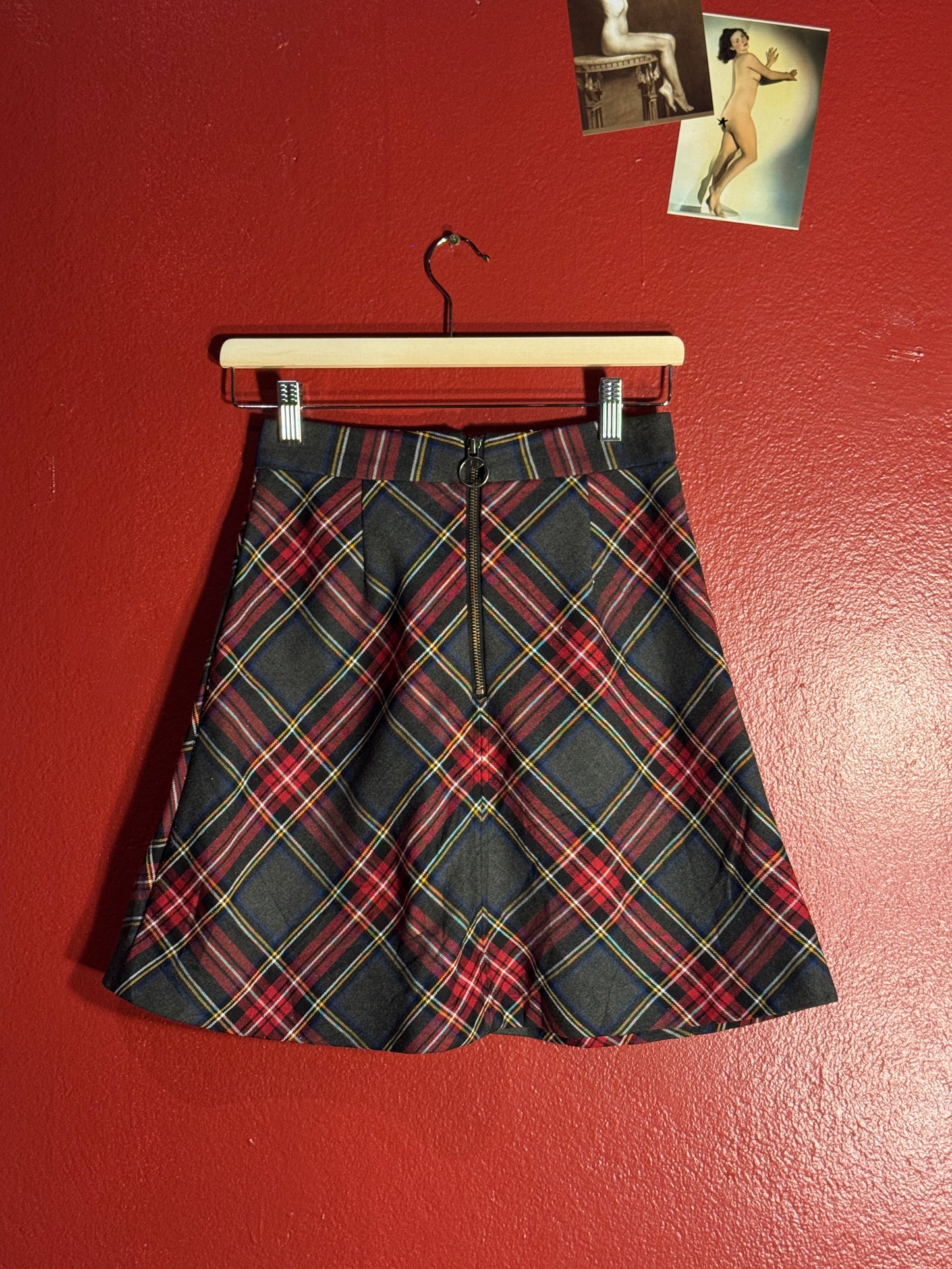 Vintage Fred Perry Tartan A-Line Skirt - UK 8 (AU 8)
