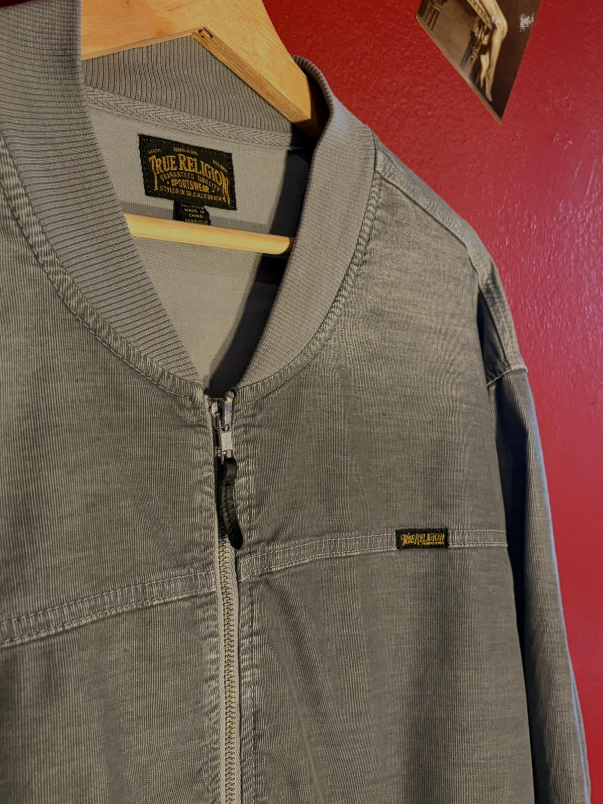 Vintage Y2K True Religion Grey Zip Jacket [XL]