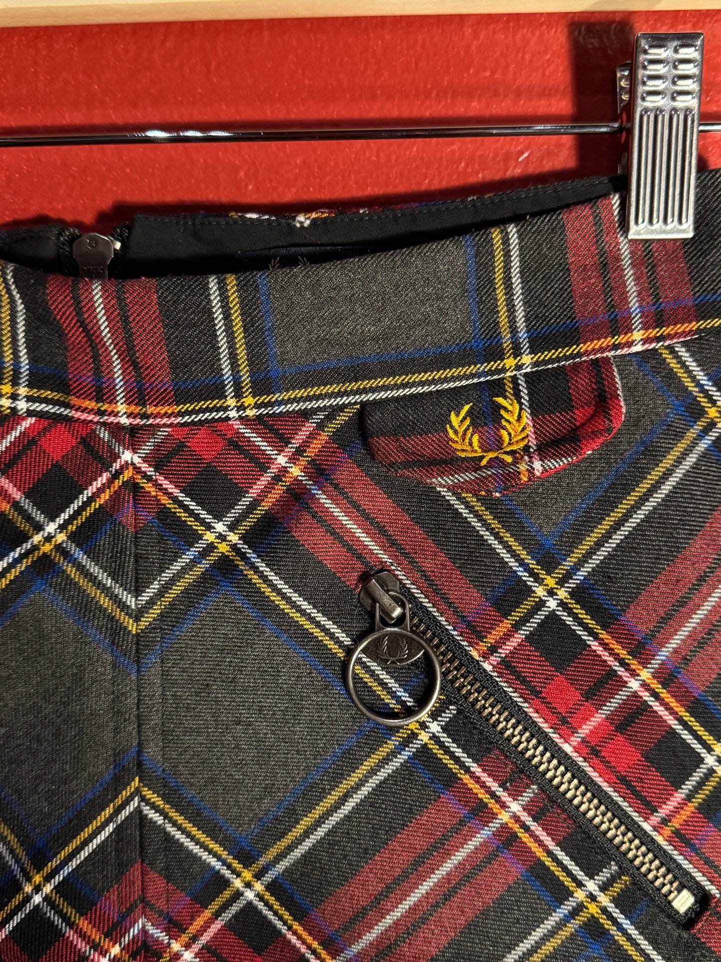 Vintage Fred Perry Tartan A-Line Skirt - UK 8 (AU 8)
