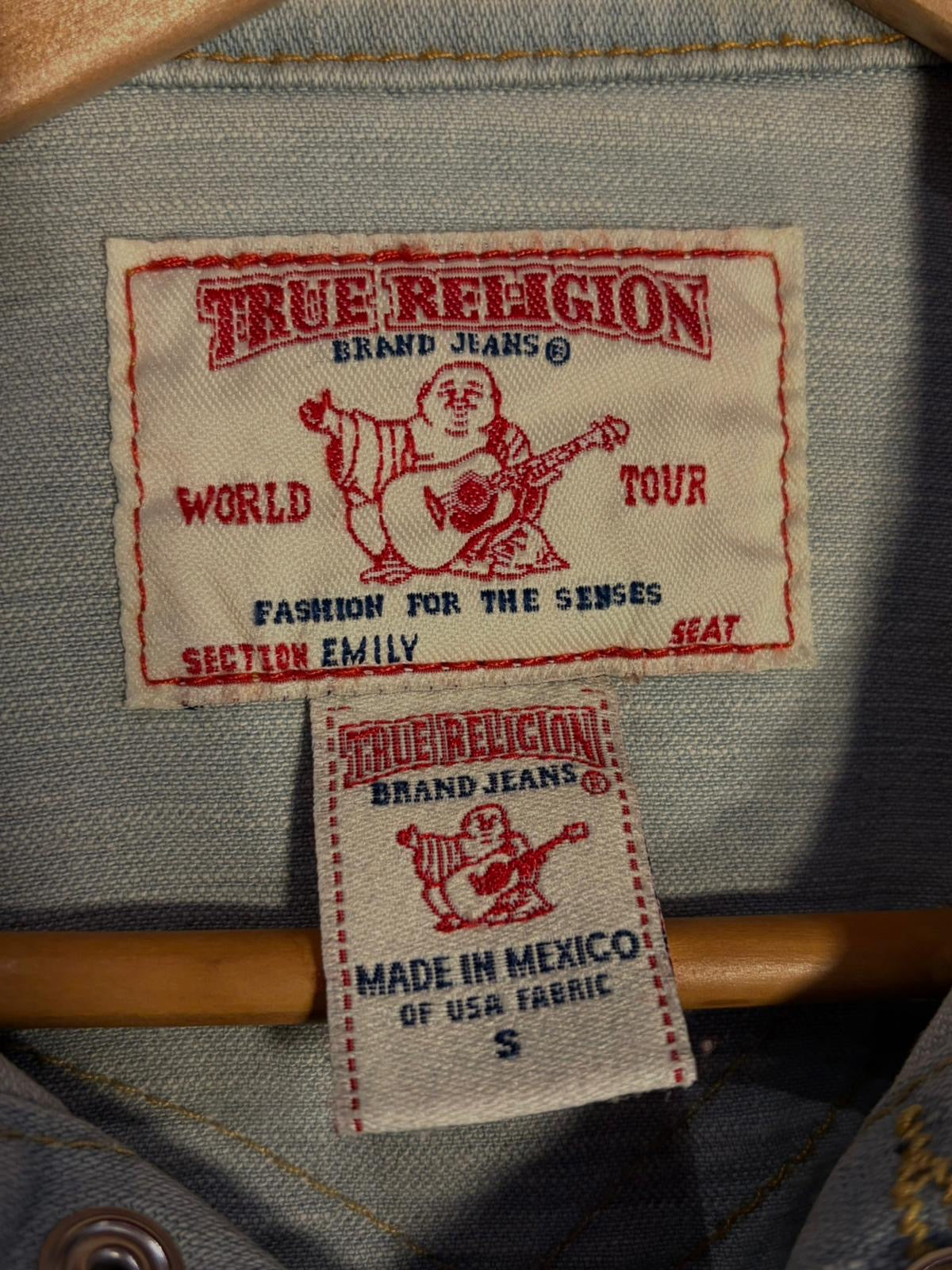 Vintage Y2K True Religion Emily Light Wash Denim Jacket [S]