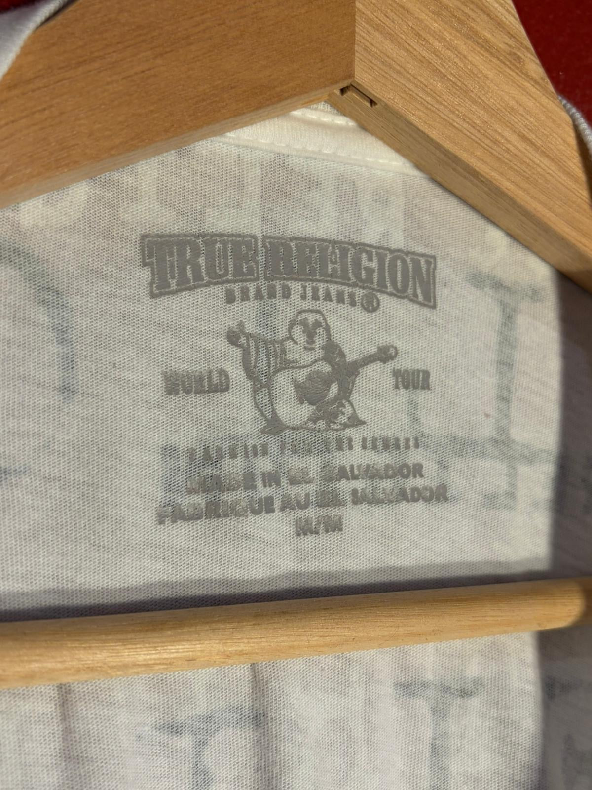 Vintage True Religion All Over Logo T-Shirt [M]