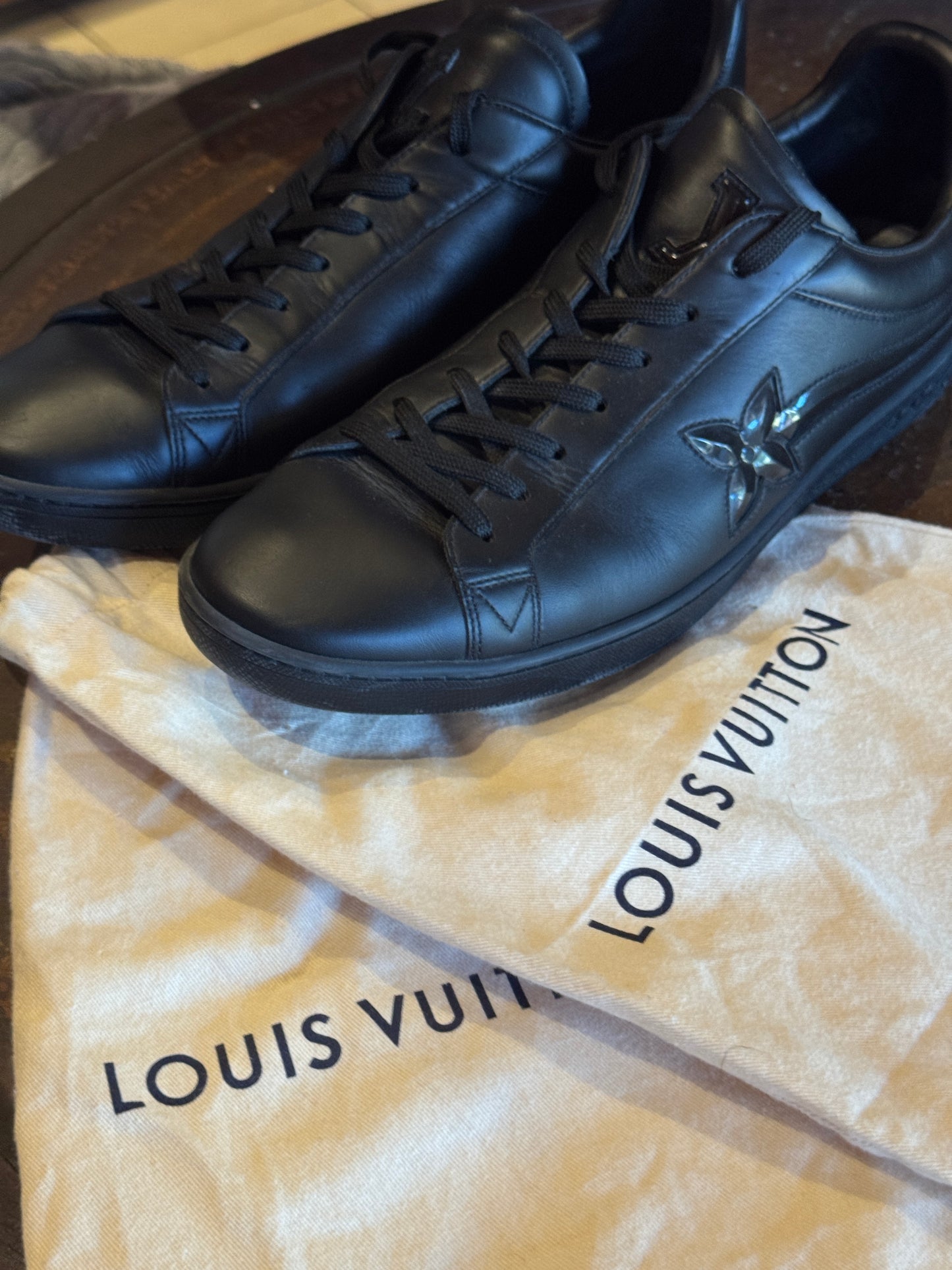 Louis Vuitton Black Leather Sneakers – Size 10 (Men’s fit)