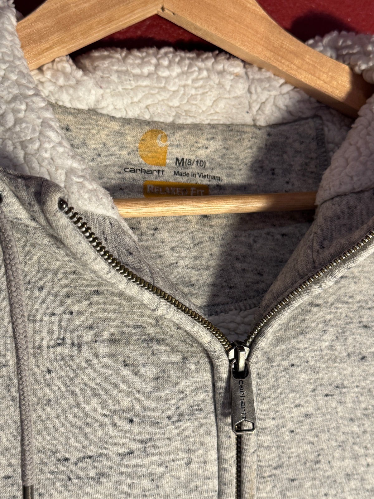 Vintage Carhartt Sherpa Lined Full Zip Hoodie (M)