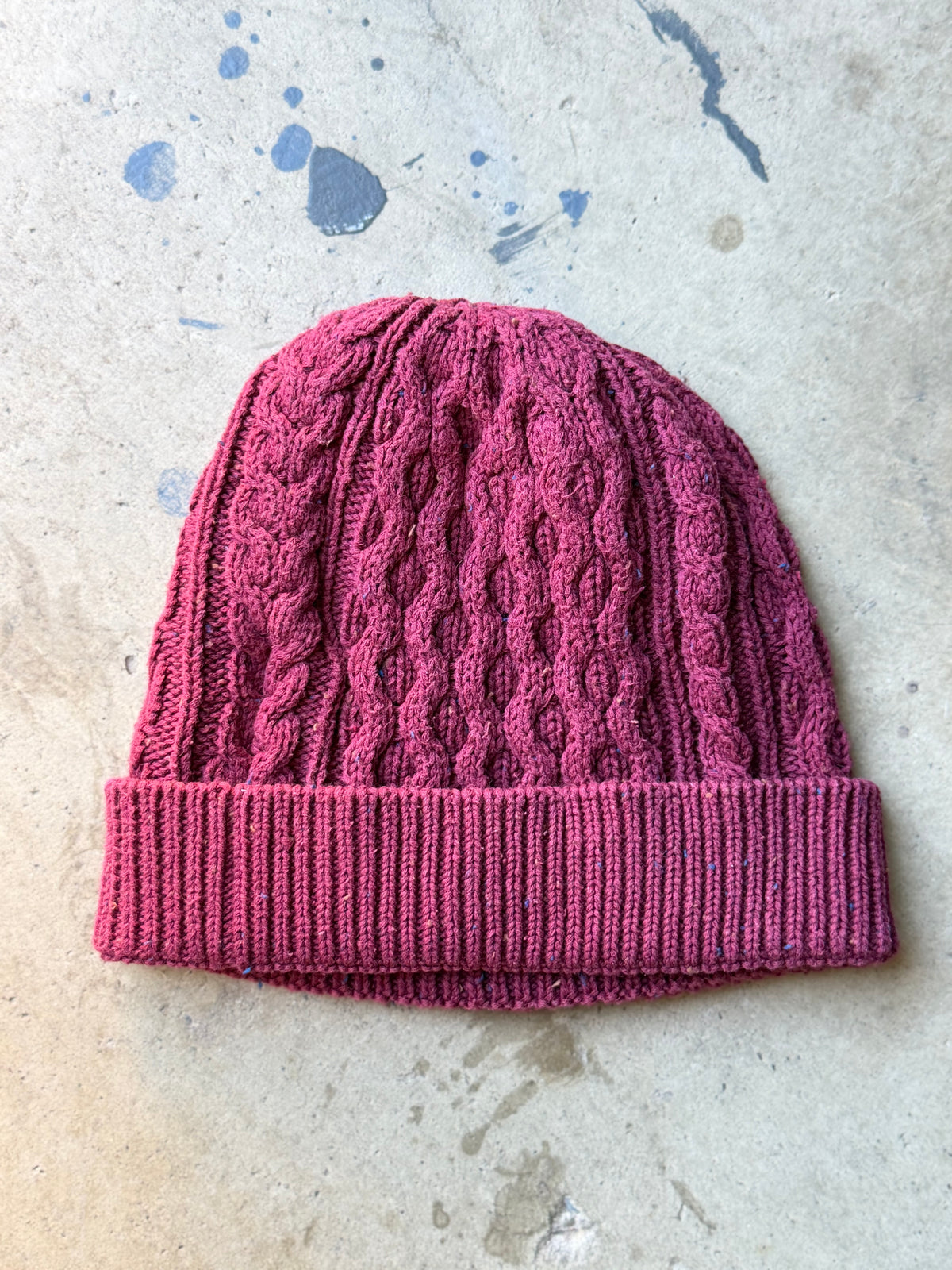 Red Cable Knit Kangol Beanie
