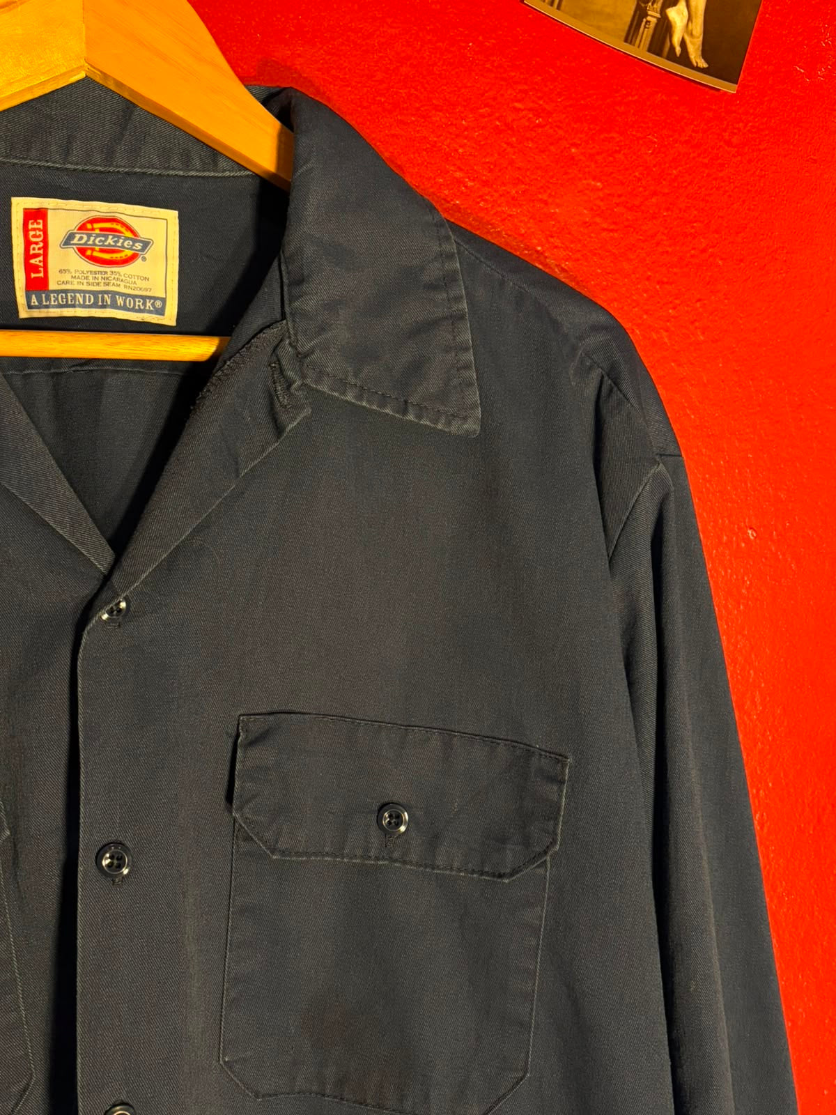 Vintage Dickies Long Sleeve Work Shirt (L)