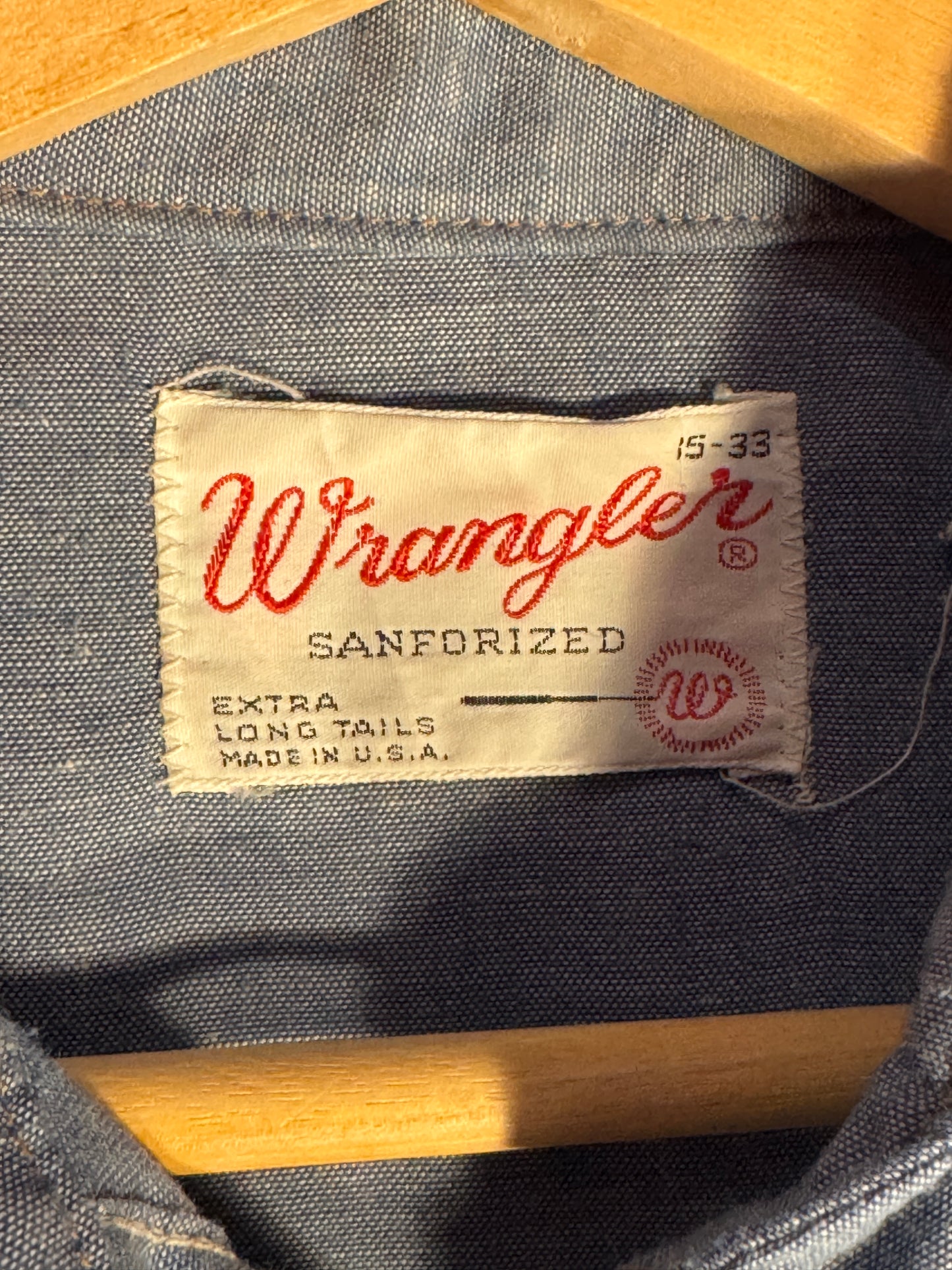 Wrangler Sanforized Western Chambray Shirt - USA Made [AU S]